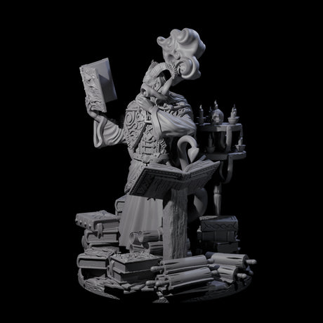Master Tiefling Elder Wizard Miniature for Dungeons and Dragons, Pathfinder or other TTRPGs