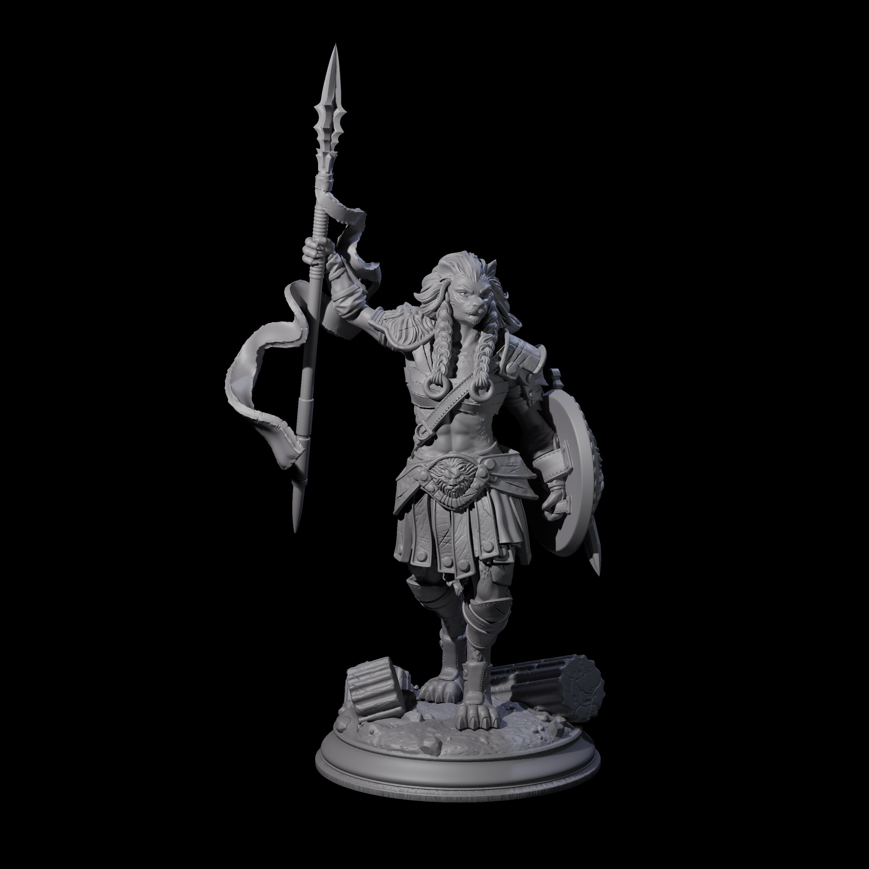 Masterful Leonin Gladiator Miniature for Dungeons and Dragons, Pathfinder or other TTRPGs