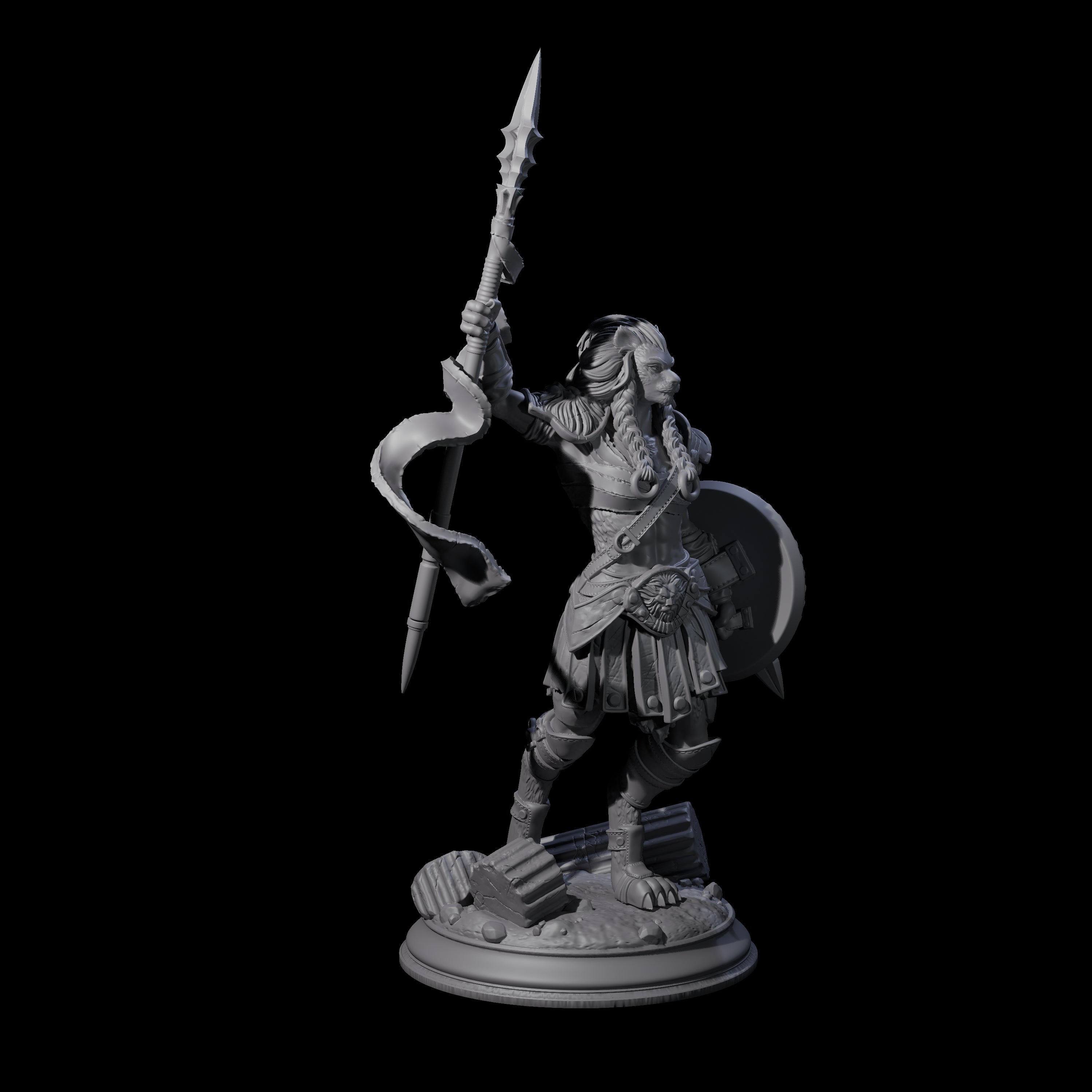 Masterful Leonin Gladiator Miniature for Dungeons and Dragons, Pathfinder or other TTRPGs