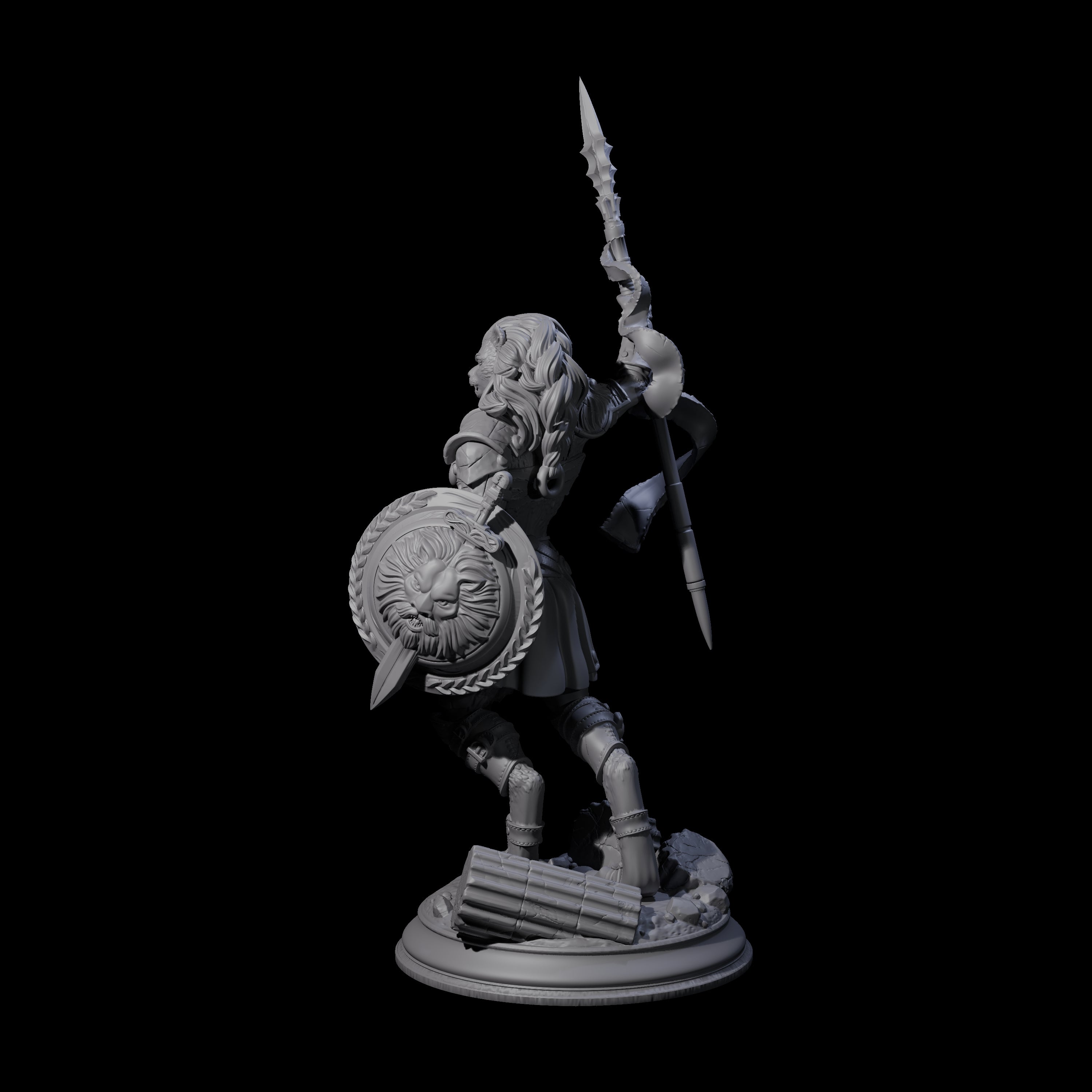 Masterful Leonin Gladiator Miniature for Dungeons and Dragons, Pathfinder or other TTRPGs