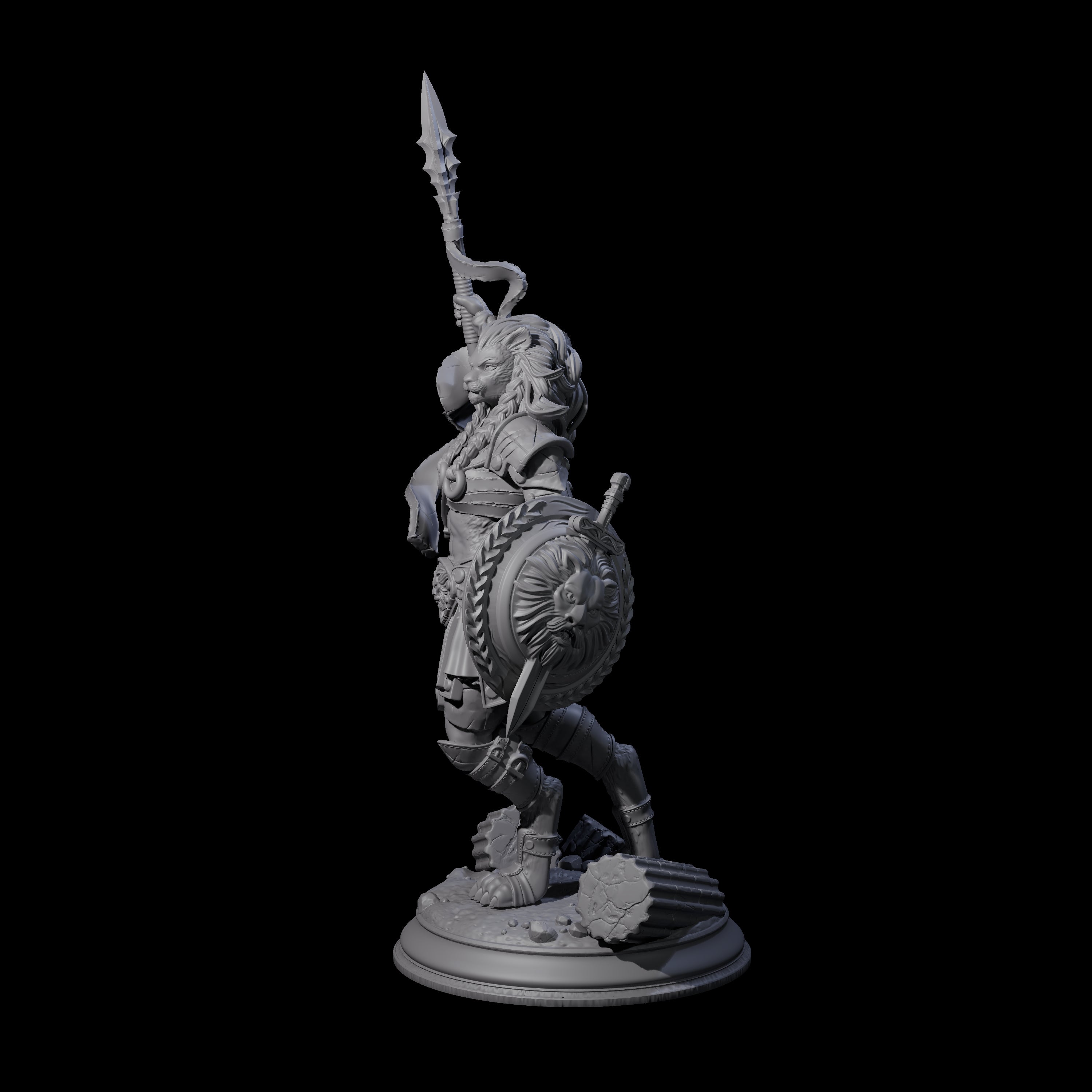 Masterful Leonin Gladiator Miniature for Dungeons and Dragons, Pathfinder or other TTRPGs