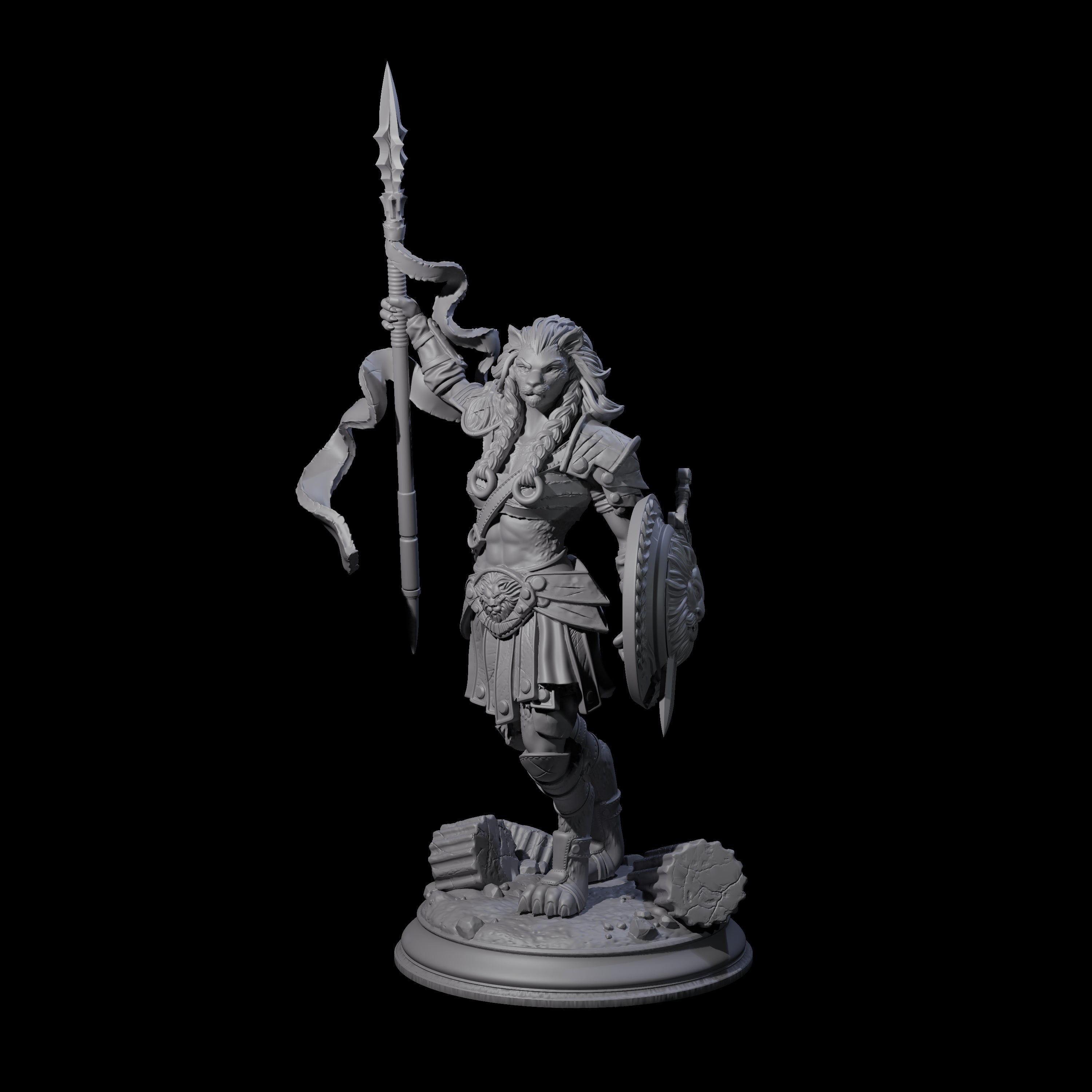 Masterful Leonin Gladiator Miniature for Dungeons and Dragons, Pathfinder or other TTRPGs