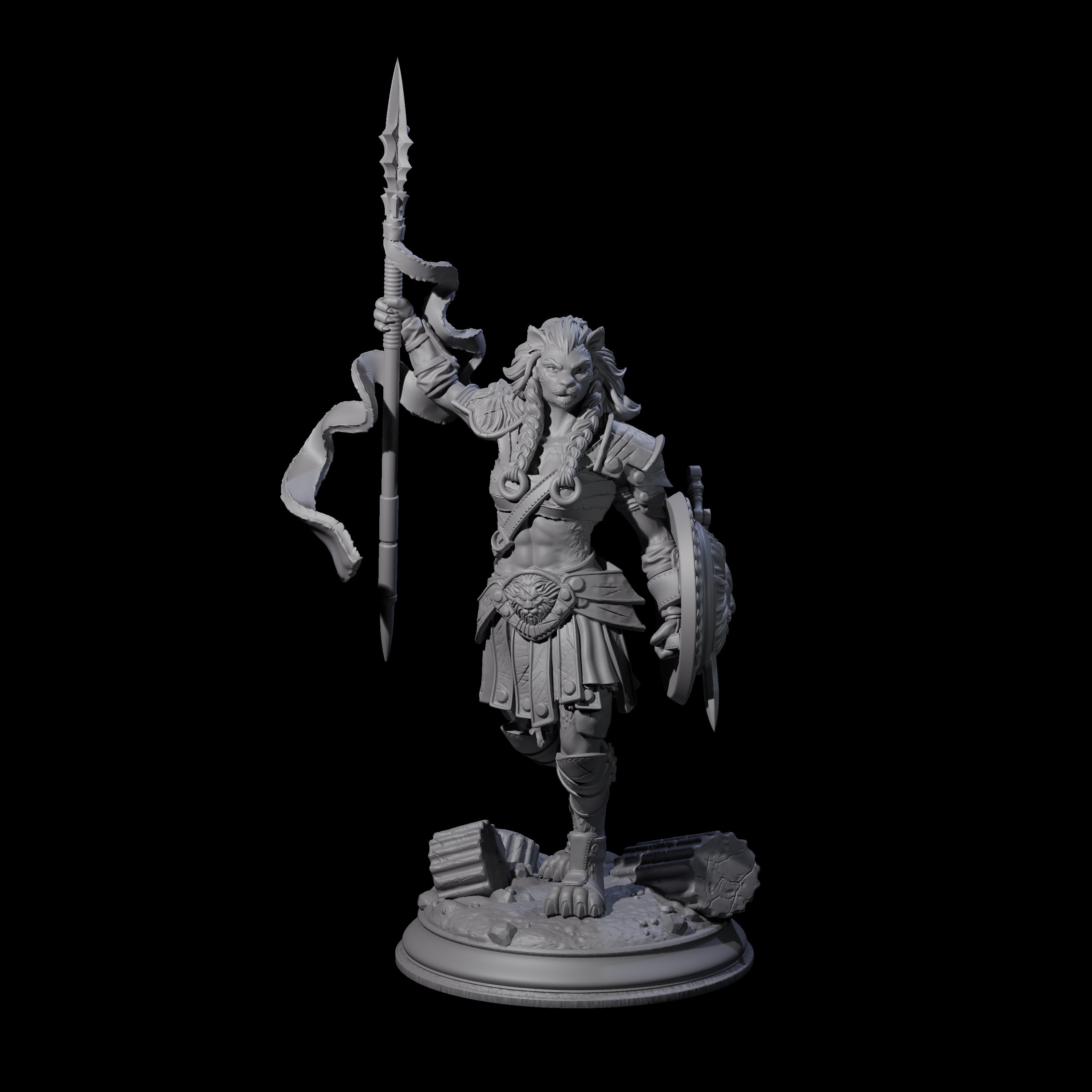 Masterful Leonin Gladiator Miniature for Dungeons and Dragons, Pathfinder or other TTRPGs