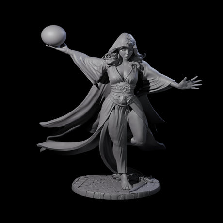 Masterful Orb Sorceress Miniature for Dungeons and Dragons, Pathfinder or other TTRPGs