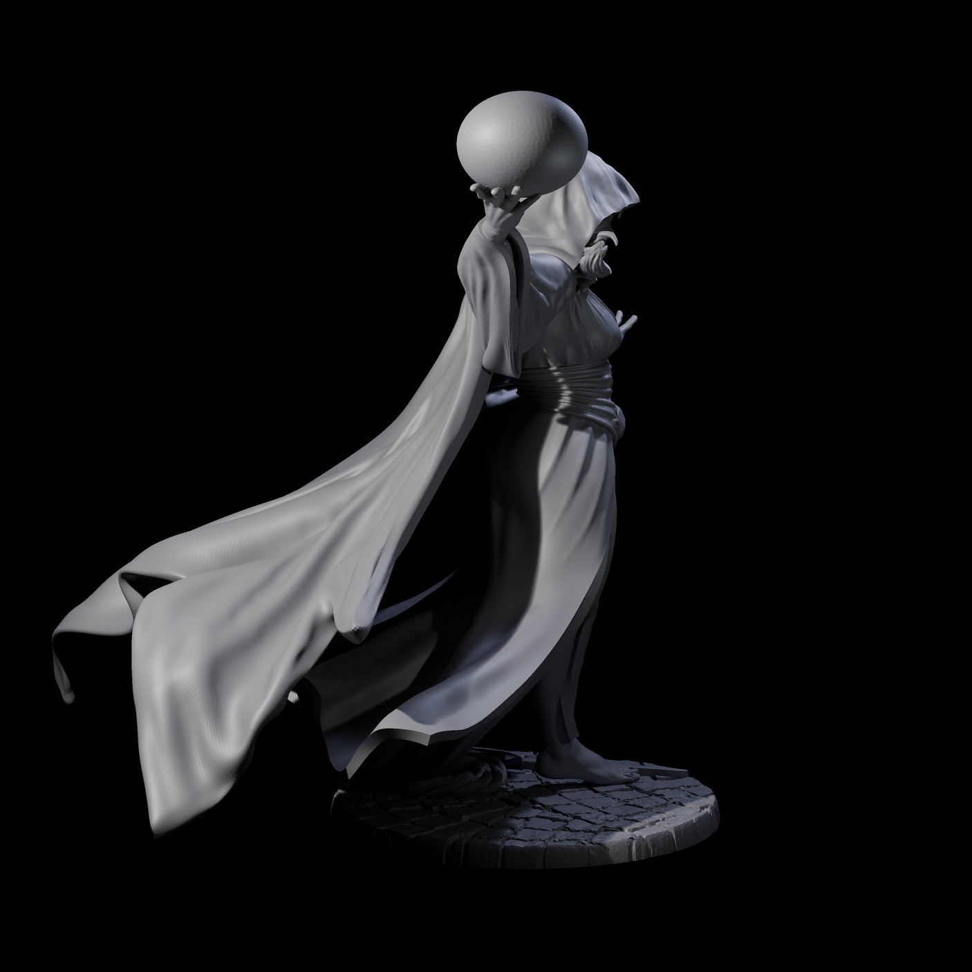 Masterful Orb Sorceress Miniature for Dungeons and Dragons, Pathfinder or other TTRPGs