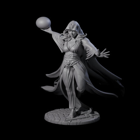 Masterful Orb Sorceress Miniature for Dungeons and Dragons, Pathfinder or other TTRPGs