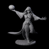 Masterful Orb Sorceress Miniature for Dungeons and Dragons, Pathfinder or other TTRPGs