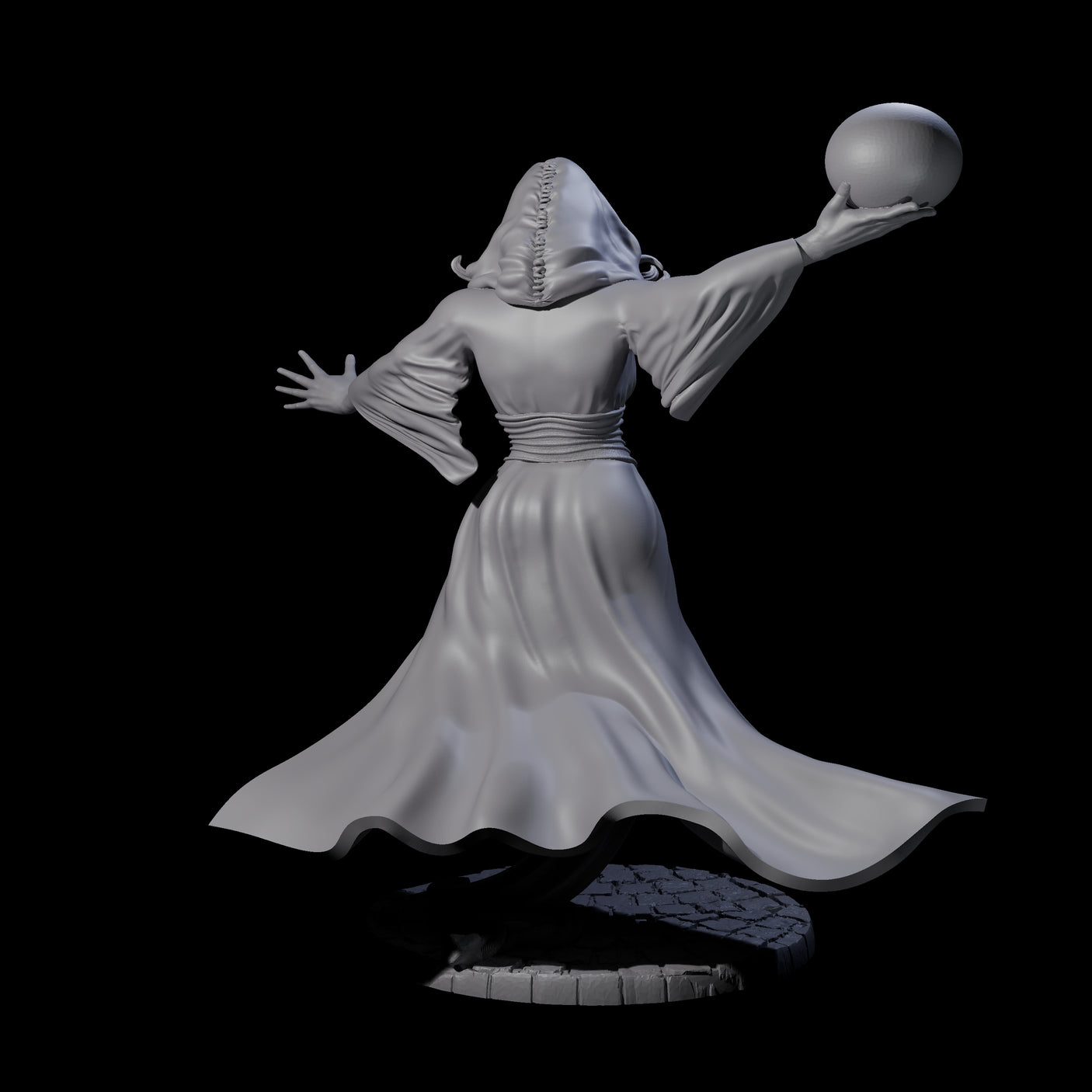 Masterful Orb Sorceress Miniature for Dungeons and Dragons, Pathfinder or other TTRPGs