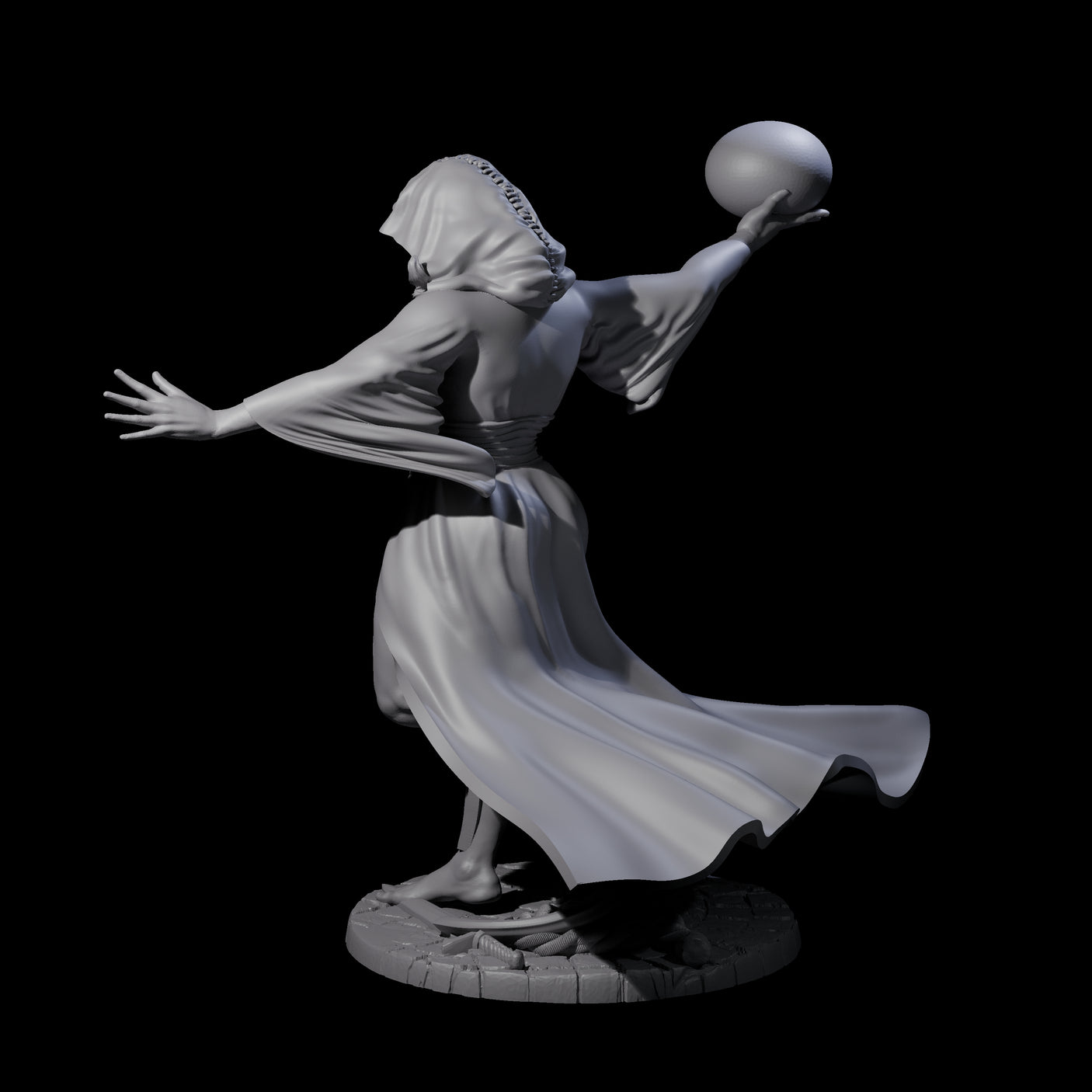 Masterful Orb Sorceress Miniature for Dungeons and Dragons, Pathfinder or other TTRPGs