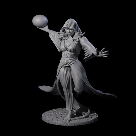 Masterful Orb Sorceress Miniature for Dungeons and Dragons, Pathfinder or other TTRPGs