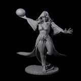 Masterful Orb Sorceress Miniature for Dungeons and Dragons, Pathfinder or other TTRPGs