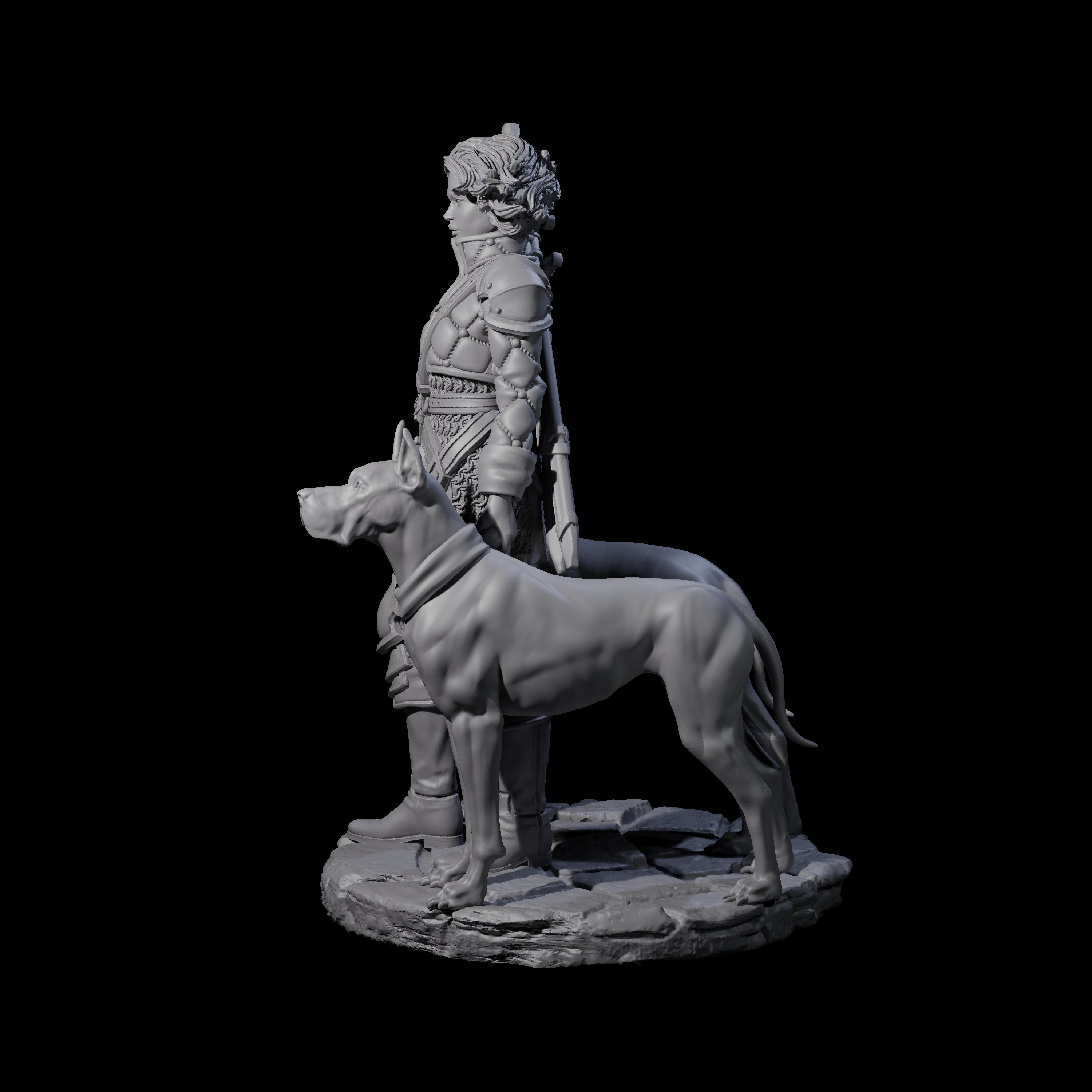 Mastiff Master Miniature for Dungeons and Dragons, Pathfinder or other TTRPGs