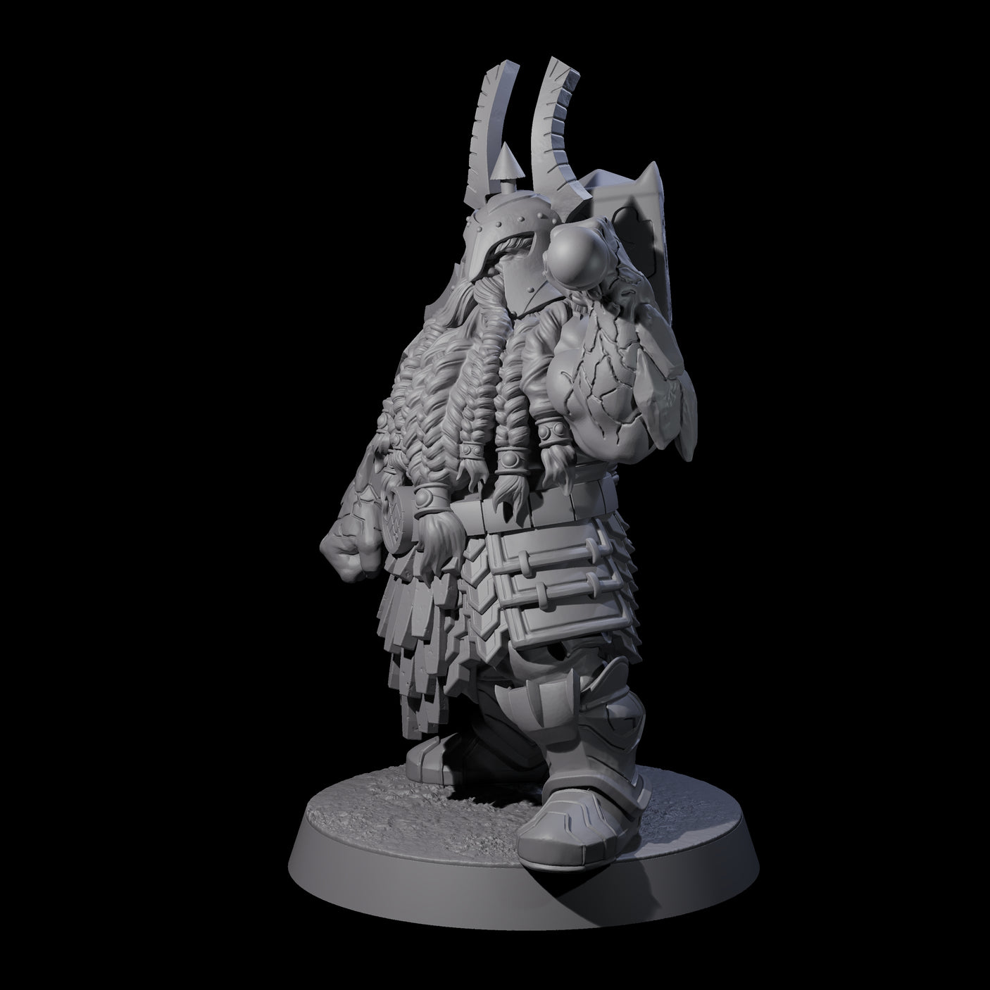 Max Bearded Dwarf Warrior B Miniature for Dungeons and Dragons, Pathfinder or other TTRPGs