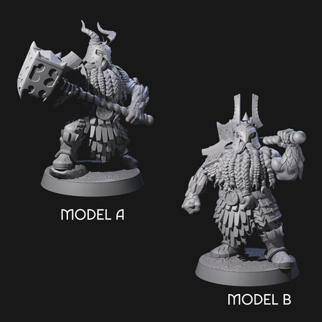 Max Bearded Dwarf Warriors Miniature for Dungeons and Dragons, Pathfinder or other TTRPGs