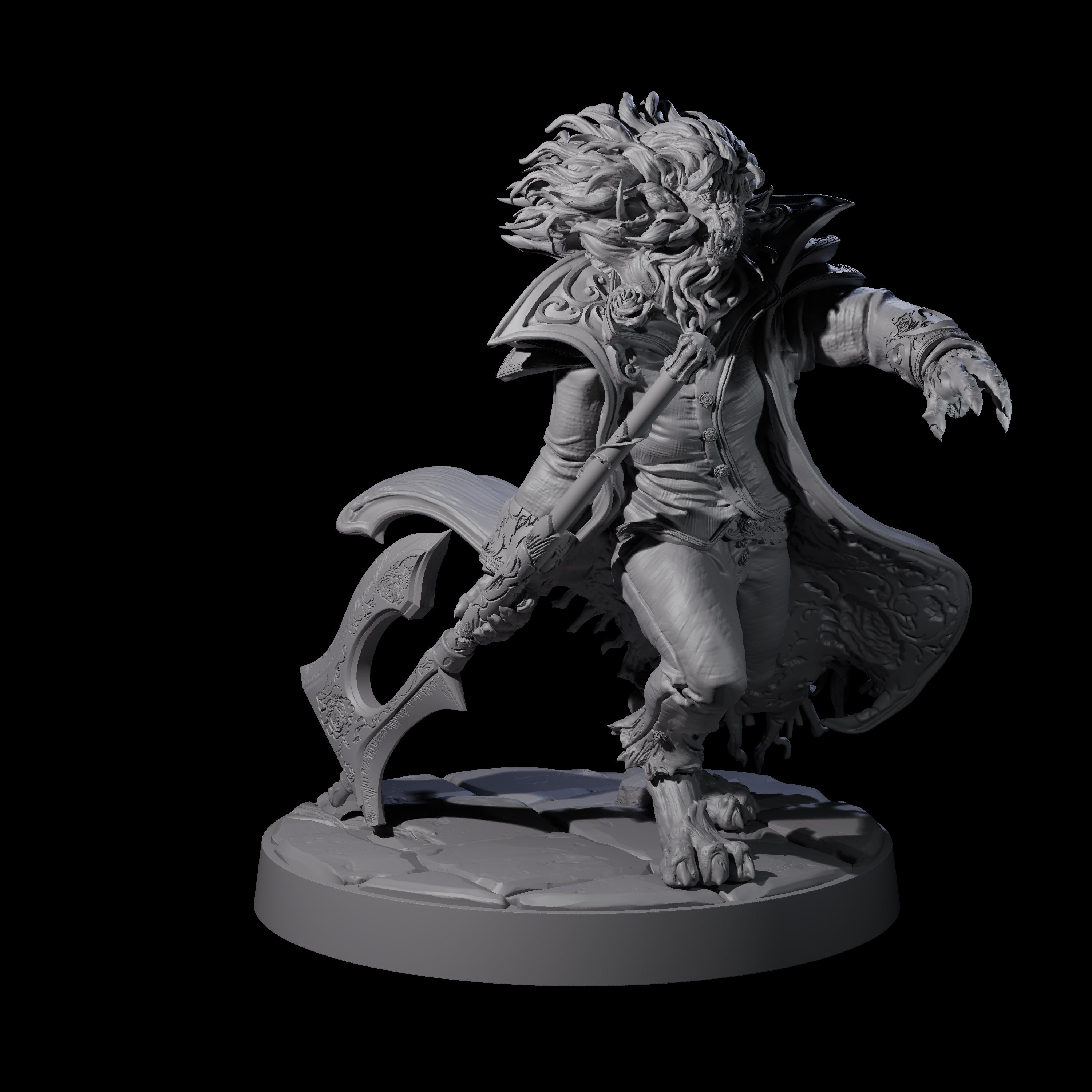 Mega Axe Swinging Beast Miniature for Dungeons and Dragons, Pathfinder or other TTRPGs