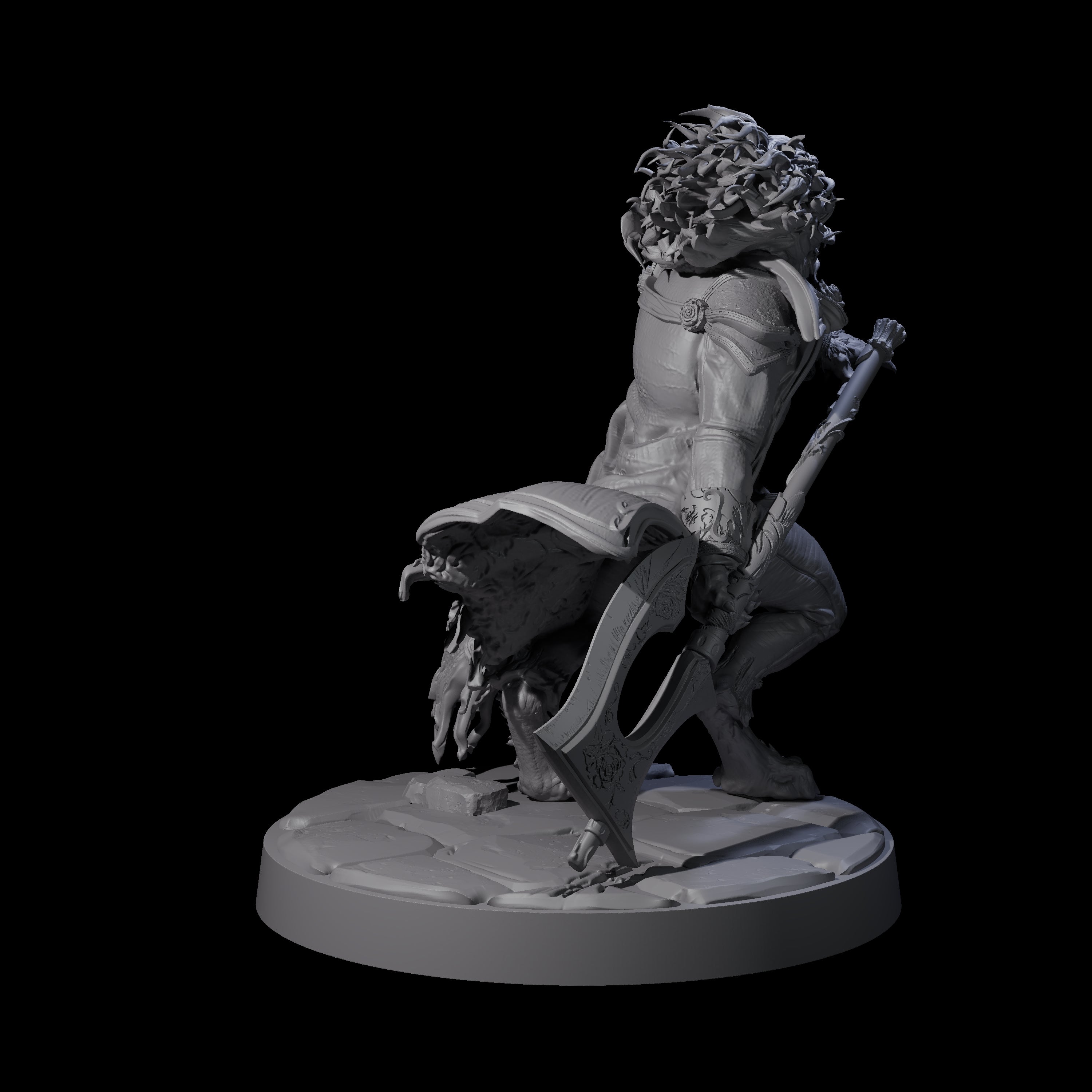 Mega Axe Swinging Beast Miniature for Dungeons and Dragons, Pathfinder or other TTRPGs
