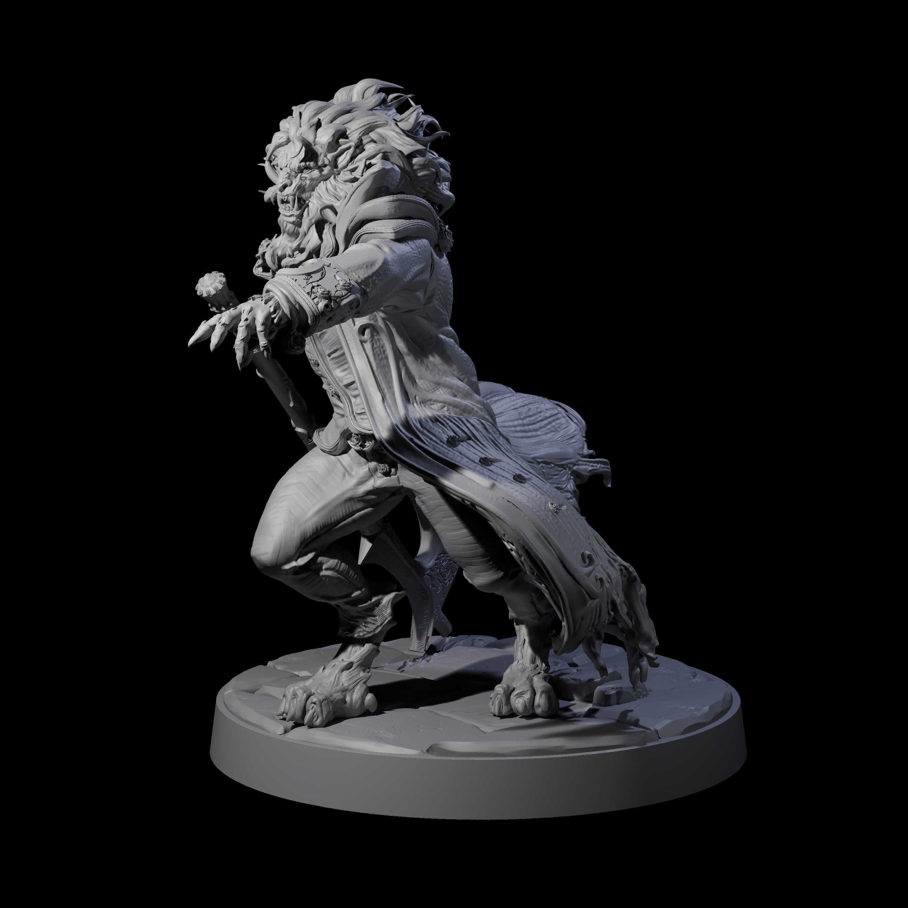 Mega Axe Swinging Beast Miniature for Dungeons and Dragons, Pathfinder or other TTRPGs