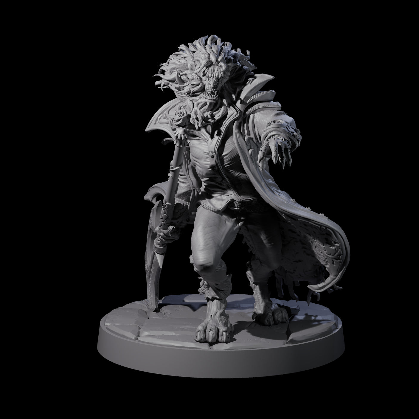 Mega Axe Swinging Beast Miniature for Dungeons and Dragons, Pathfinder or other TTRPGs