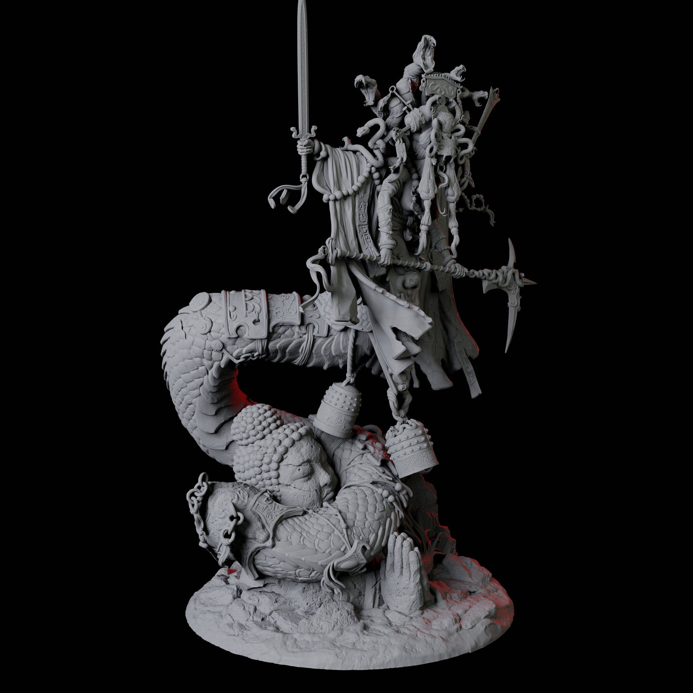 Mega Marilith Matriarch Miniature for Dungeons and Dragons, Pathfinder or other TTRPGs