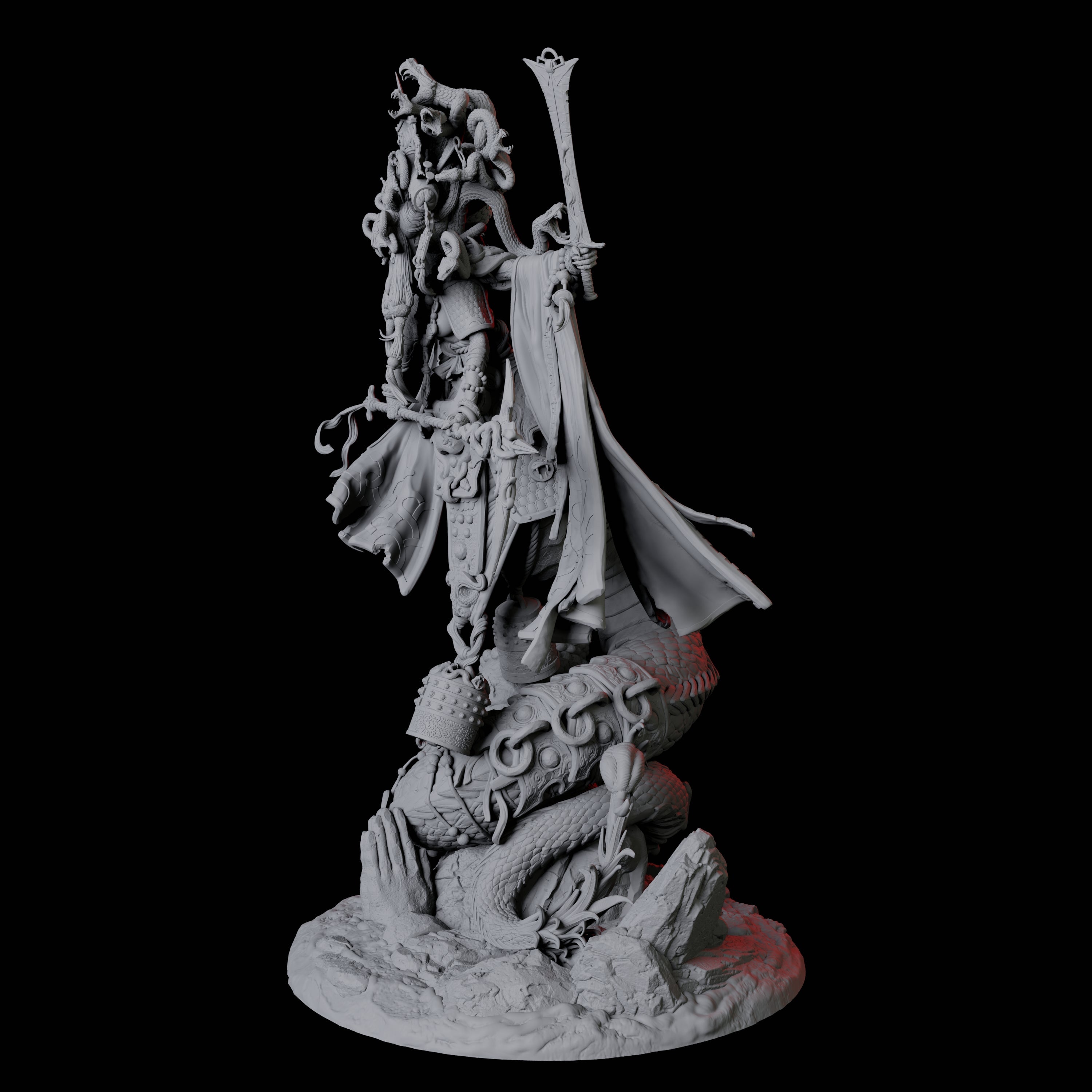 Mega Marilith Matriarch Miniature for Dungeons and Dragons, Pathfinder or other TTRPGs