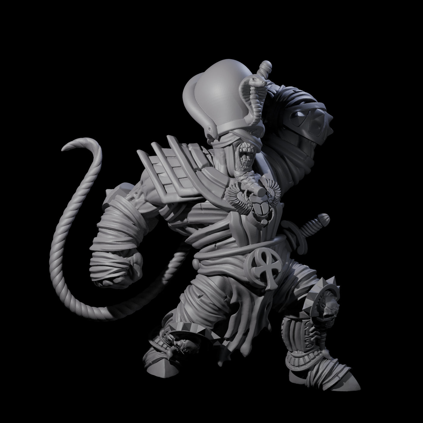 Mega Mummy C Miniature for Dungeons and Dragons, Pathfinder or other TTRPGs