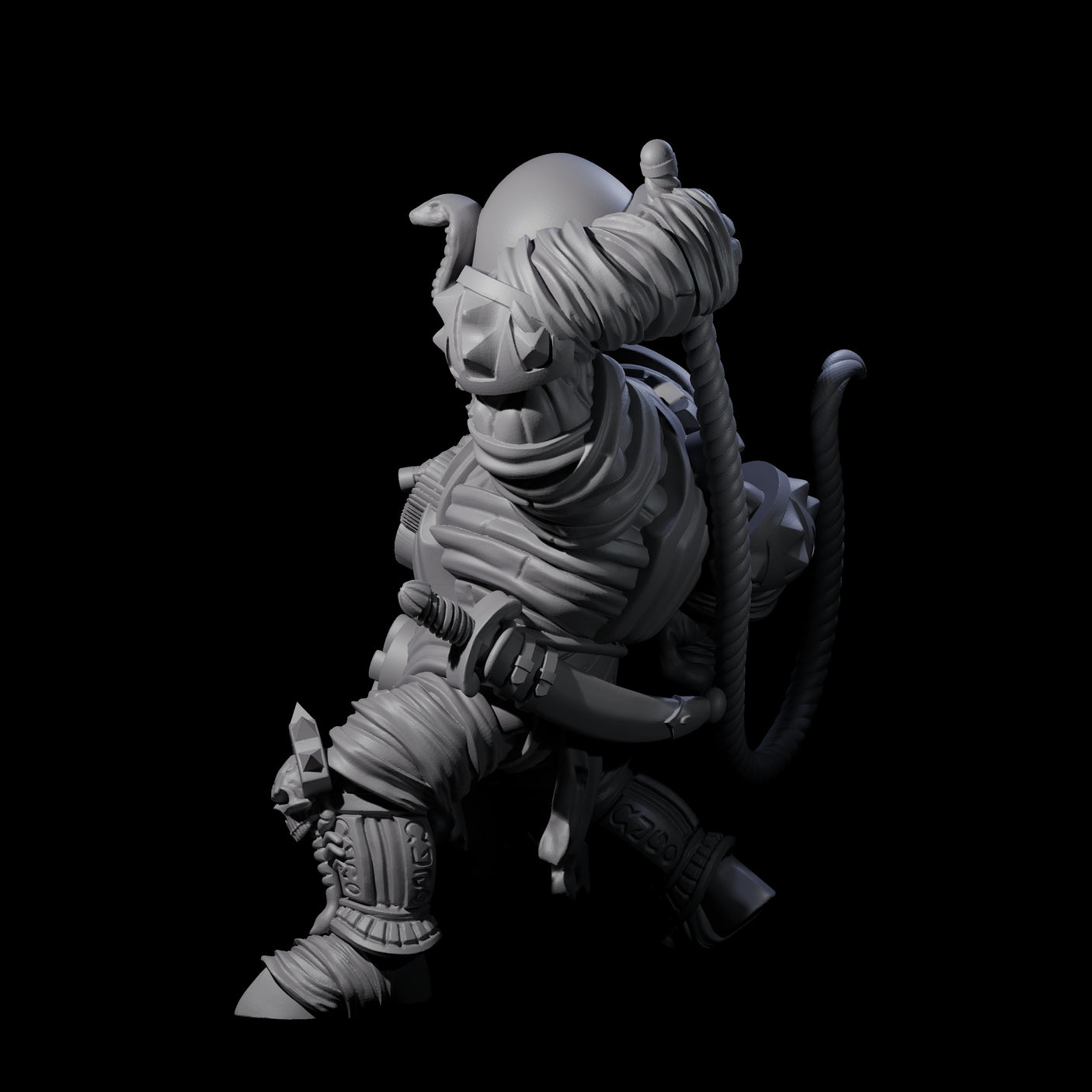 Mega Mummy C Miniature for Dungeons and Dragons, Pathfinder or other TTRPGs