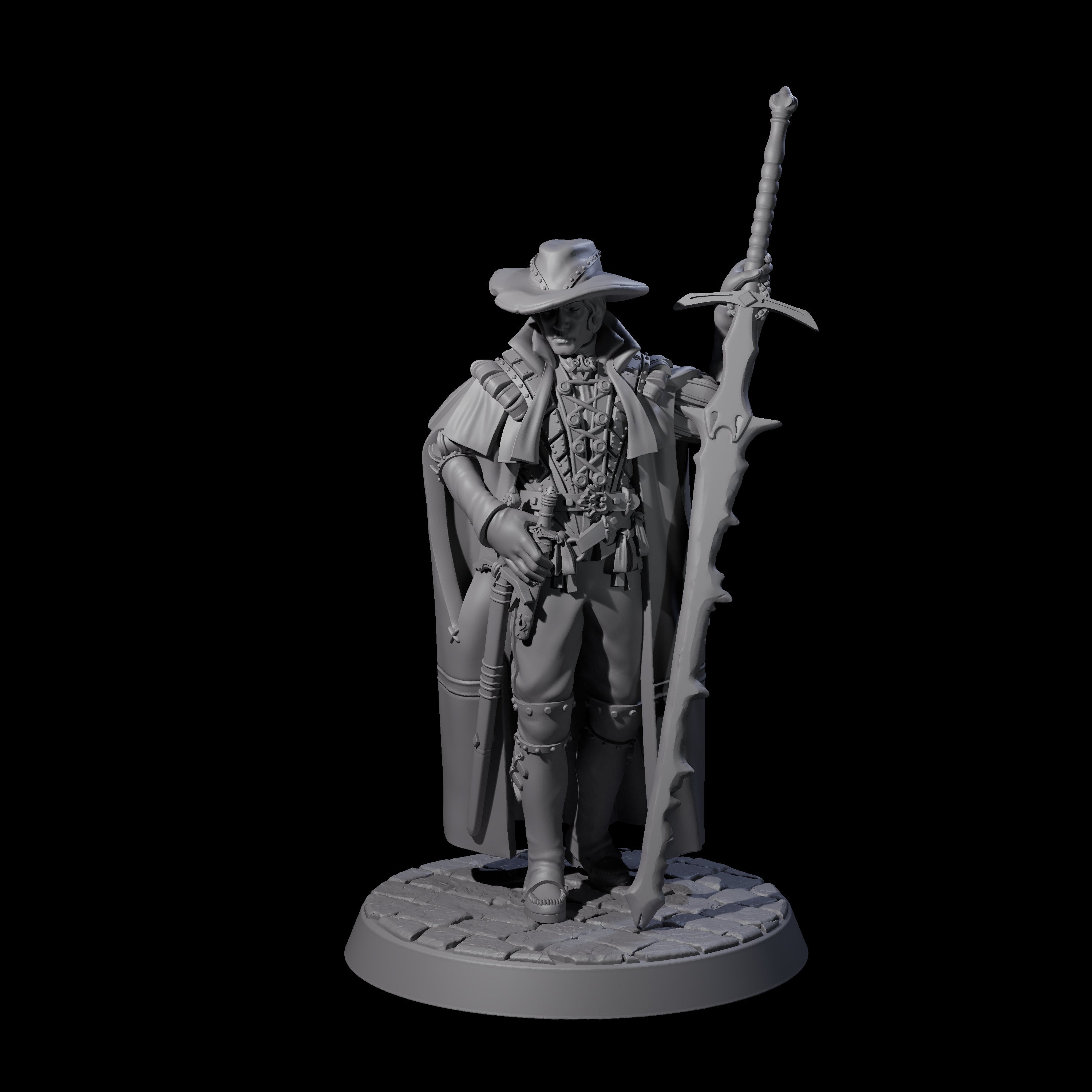 Mega Sword Gentleman Miniature for Dungeons and Dragons, Pathfinder or other TTRPGs