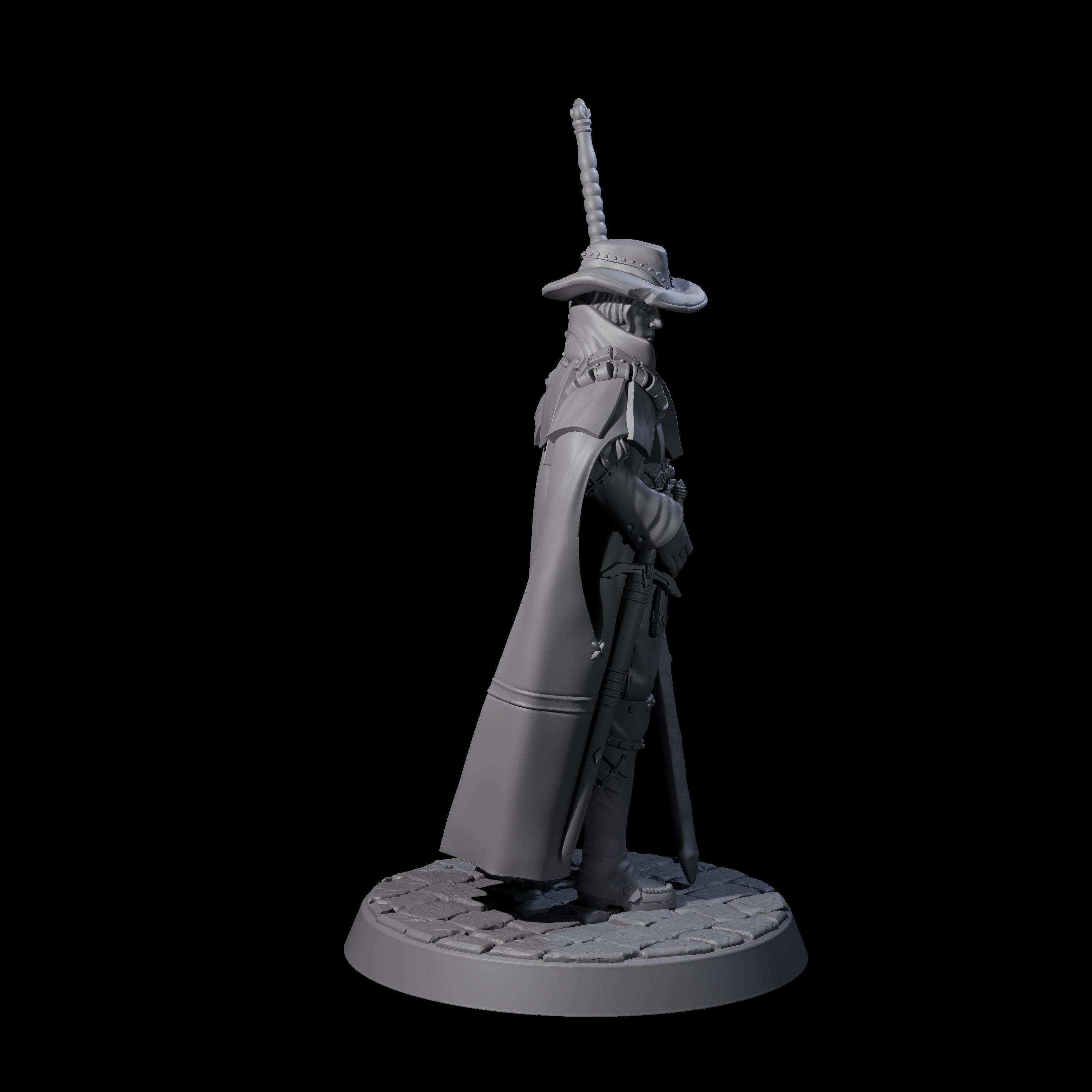 Mega Sword Gentleman Miniature for Dungeons and Dragons, Pathfinder or other TTRPGs