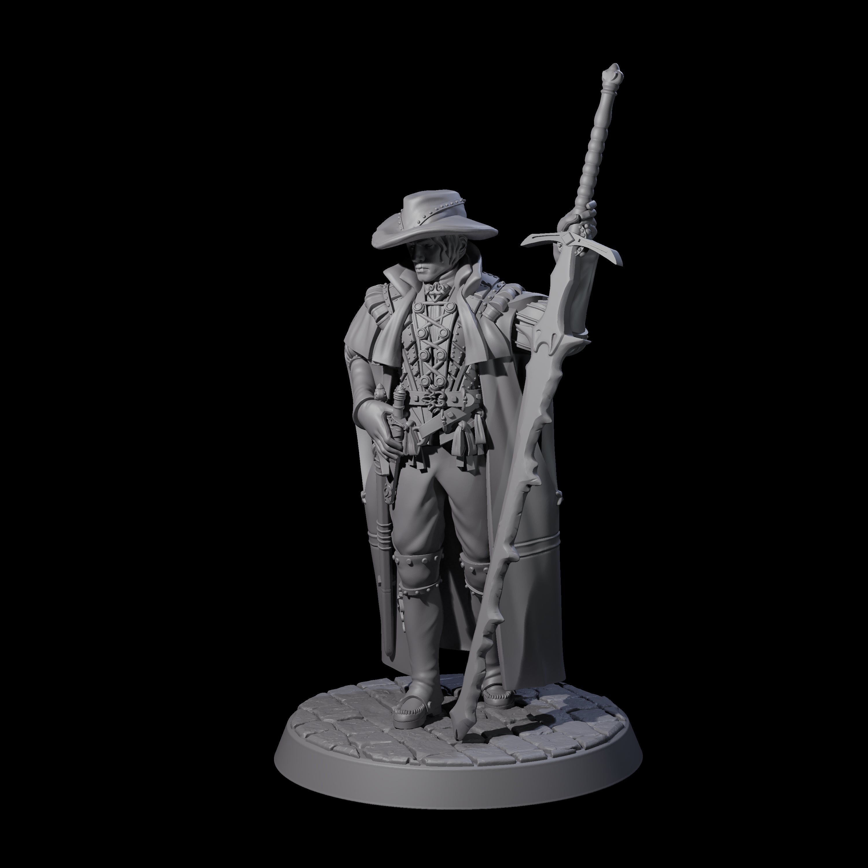 Mega Sword Gentleman Miniature for Dungeons and Dragons, Pathfinder or other TTRPGs