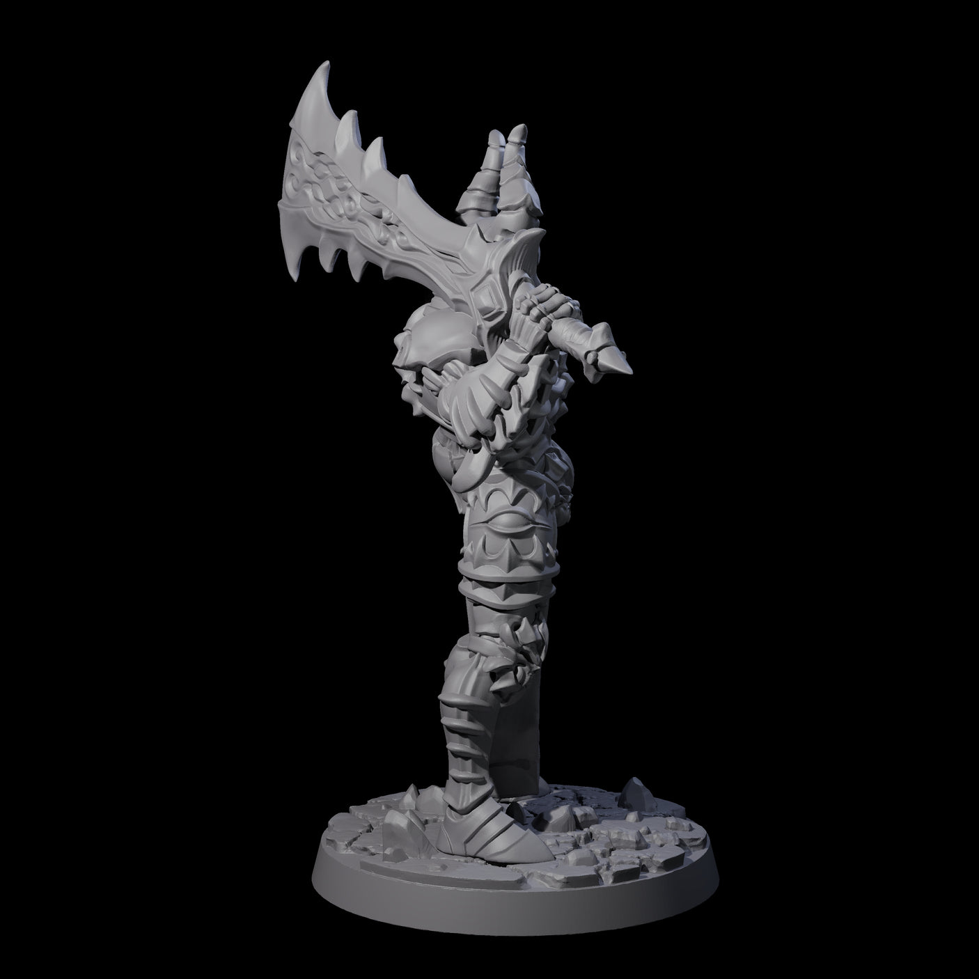 Mega Undead Death Knight Miniature for Dungeons and Dragons, Pathfinder or other TTRPGs