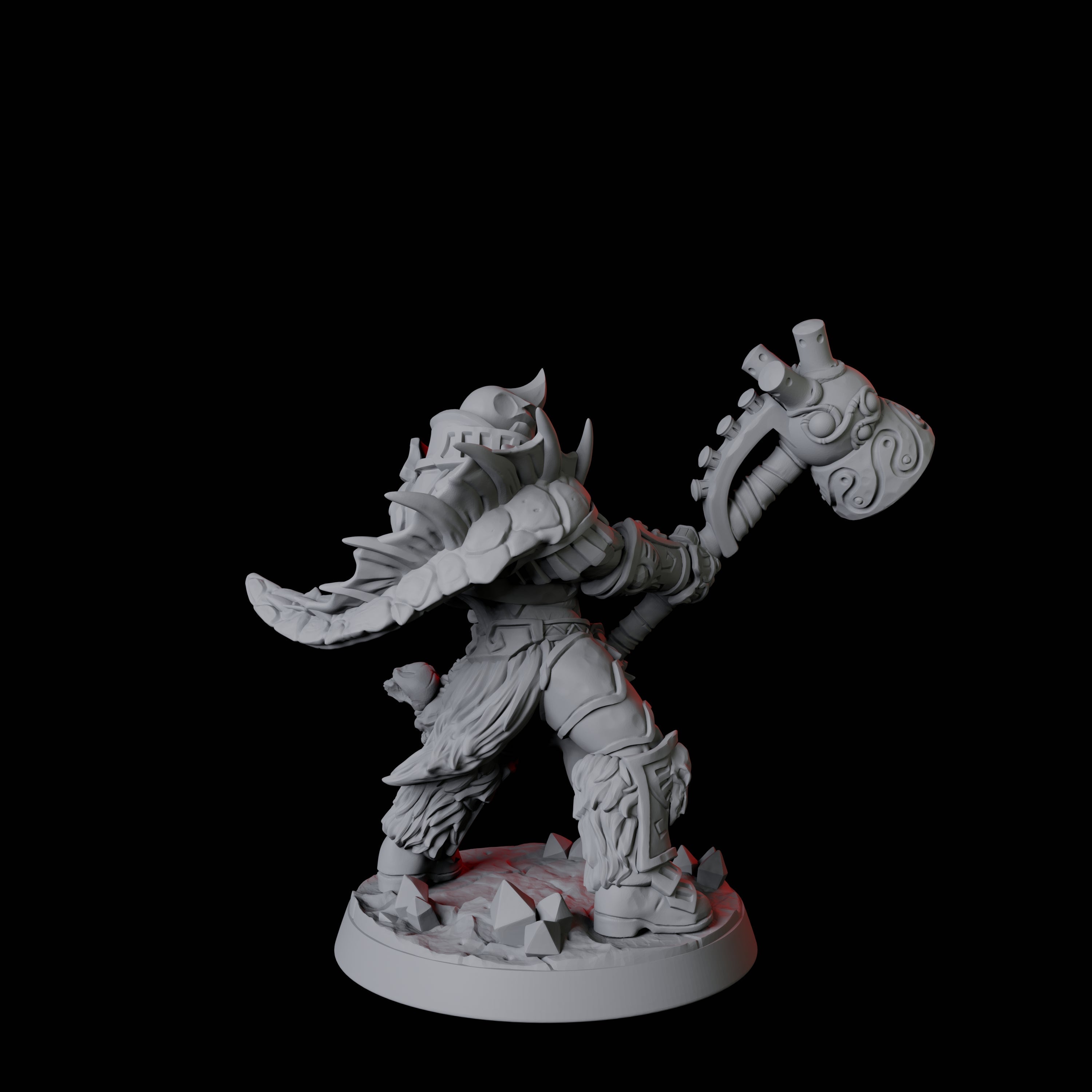 Mega Wielding Warforged Barbarian Miniature for Dungeons and Dragons, Pathfinder or other TTRPGs