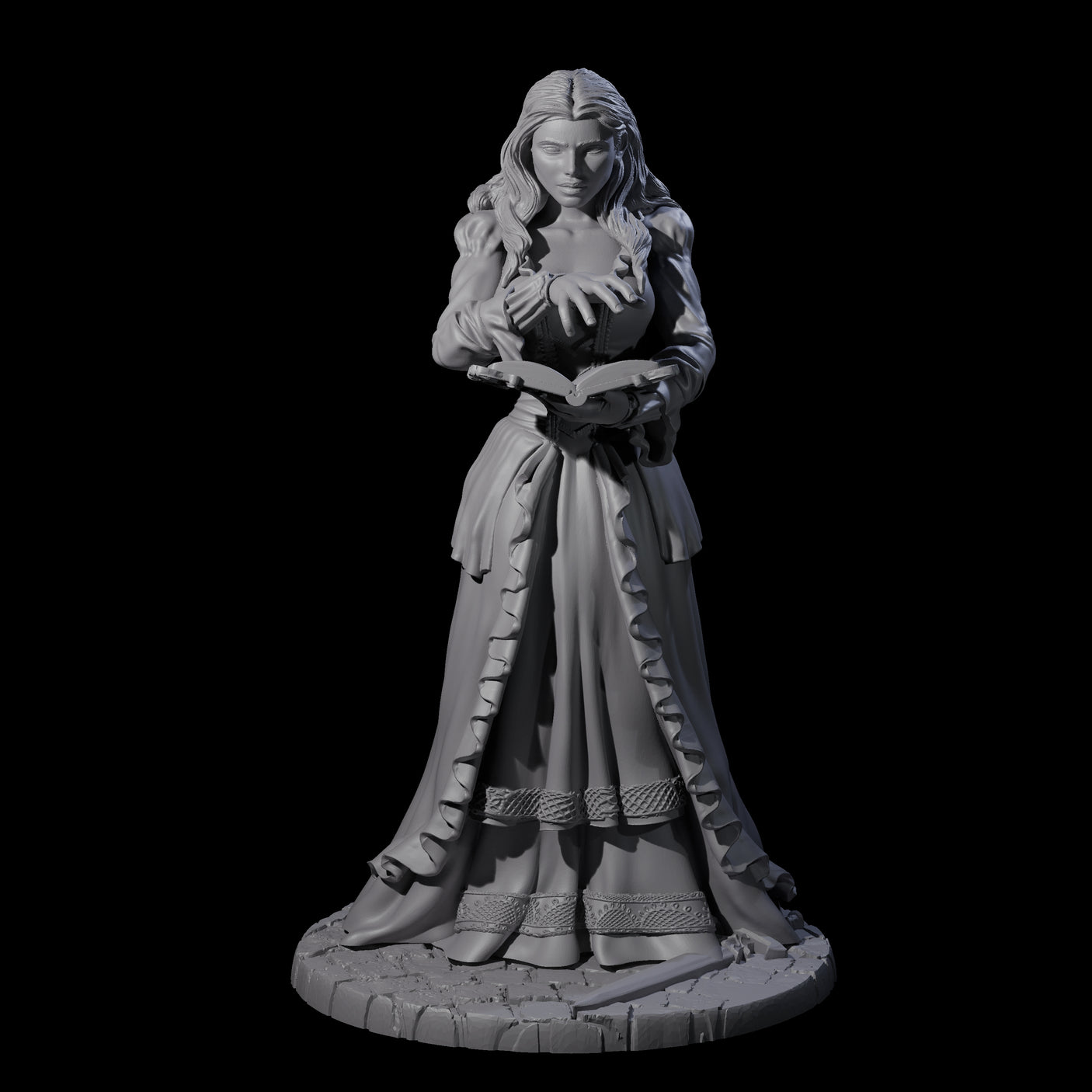 Megrid - Casting Wizard Miniature for Dungeons and Dragons, Pathfinder or other TTRPGs