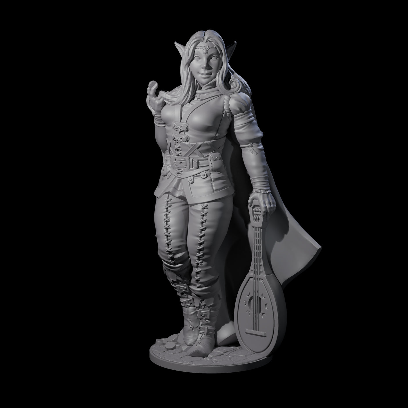 Melodic Elf Bard Miniature for Dungeons and Dragons, Pathfinder or other TTRPGs