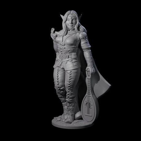 Melodic Elf Bard Miniature for Dungeons and Dragons, Pathfinder or other TTRPGs