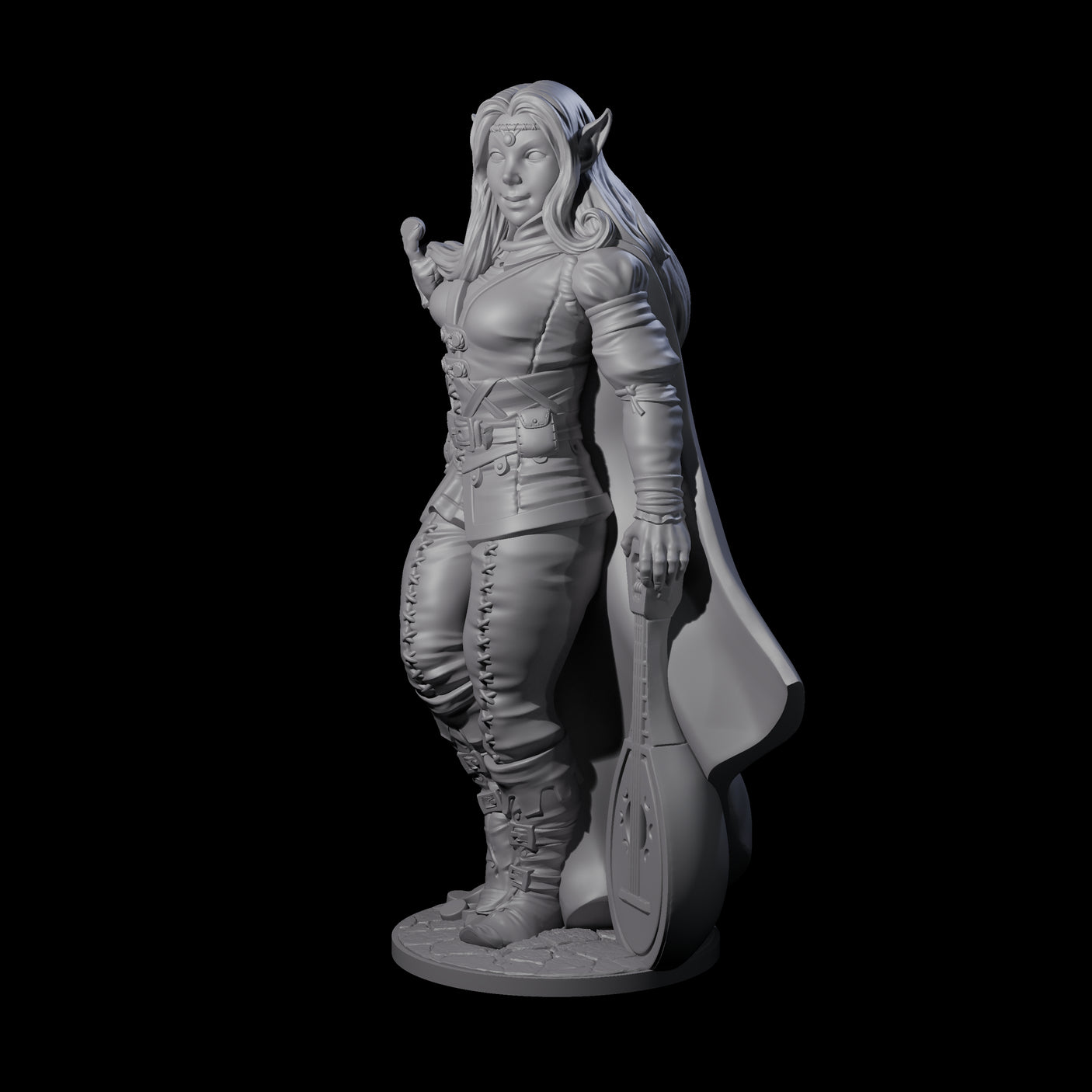 Melodic Elf Bard Miniature for Dungeons and Dragons, Pathfinder or other TTRPGs