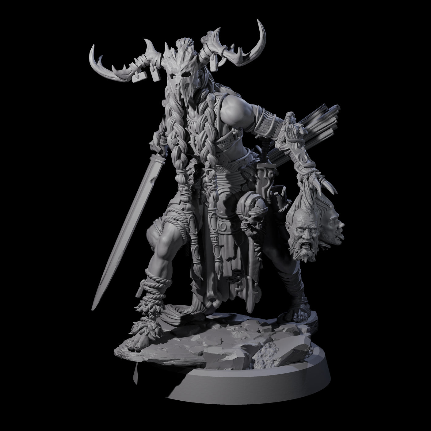 Men Slaying Hervor A Miniature for Dungeons and Dragons, Pathfinder or other TTRPGs