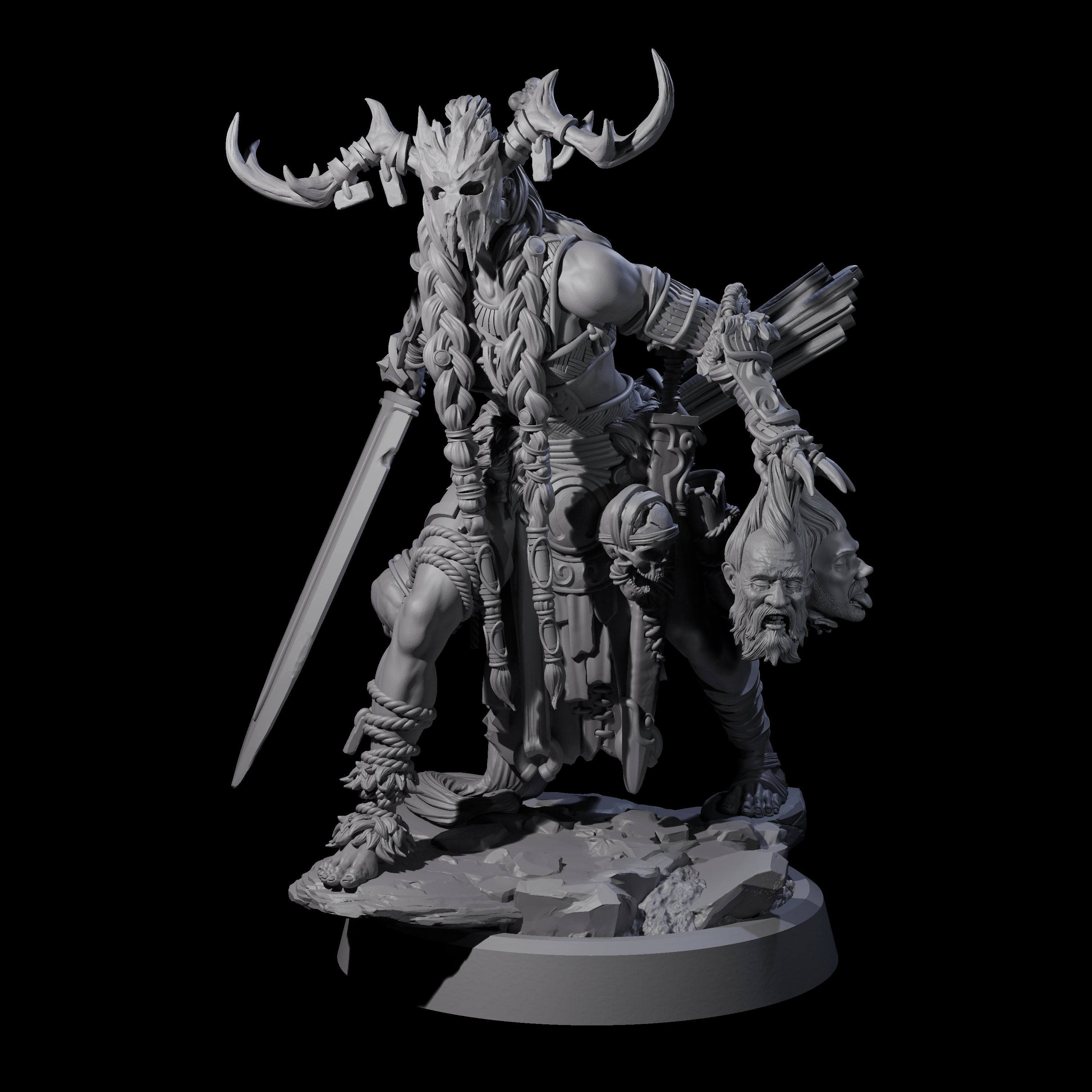 Men Slaying Hervor A Miniature for Dungeons and Dragons, Pathfinder or other TTRPGs