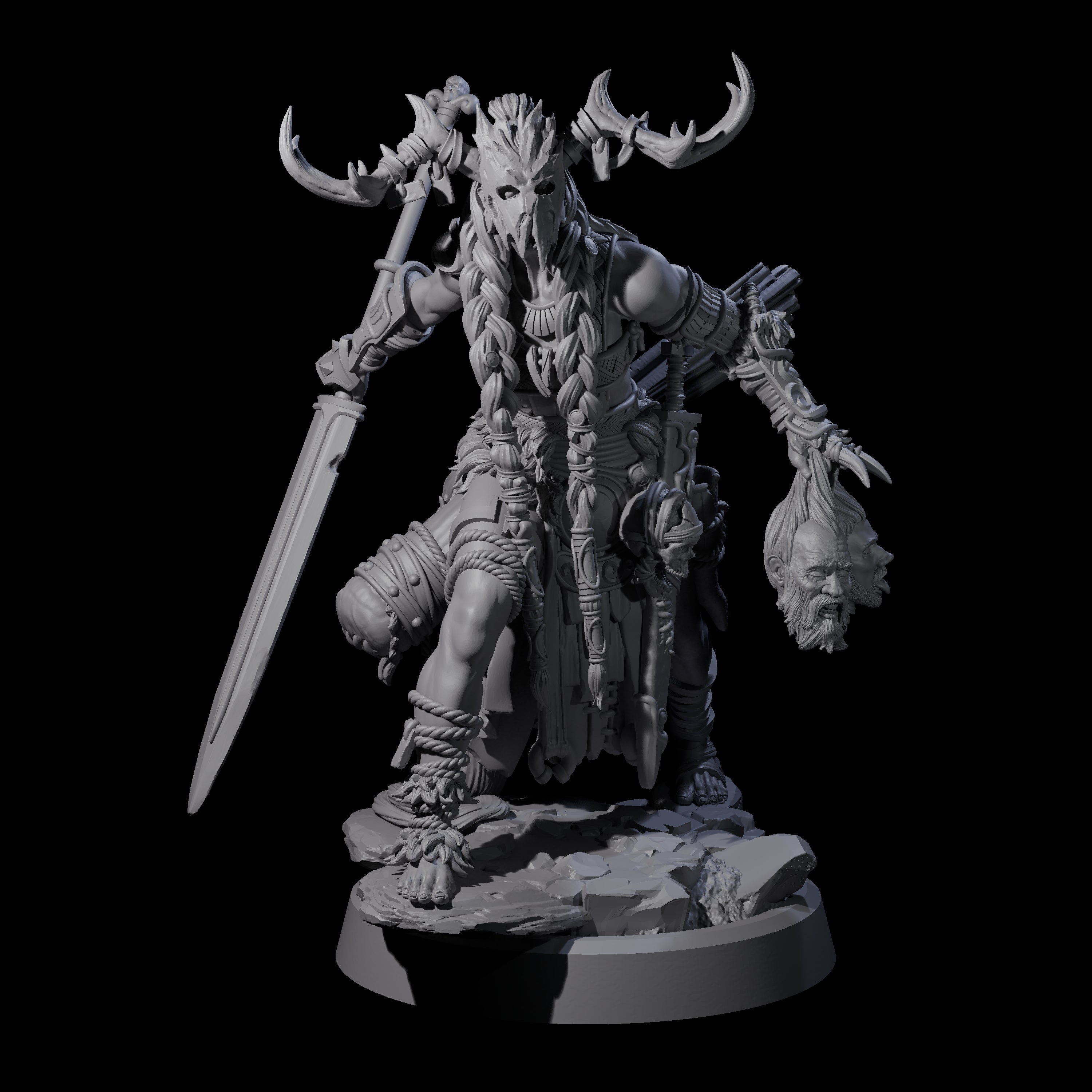 Men Slaying Hervor A Miniature for Dungeons and Dragons, Pathfinder or other TTRPGs