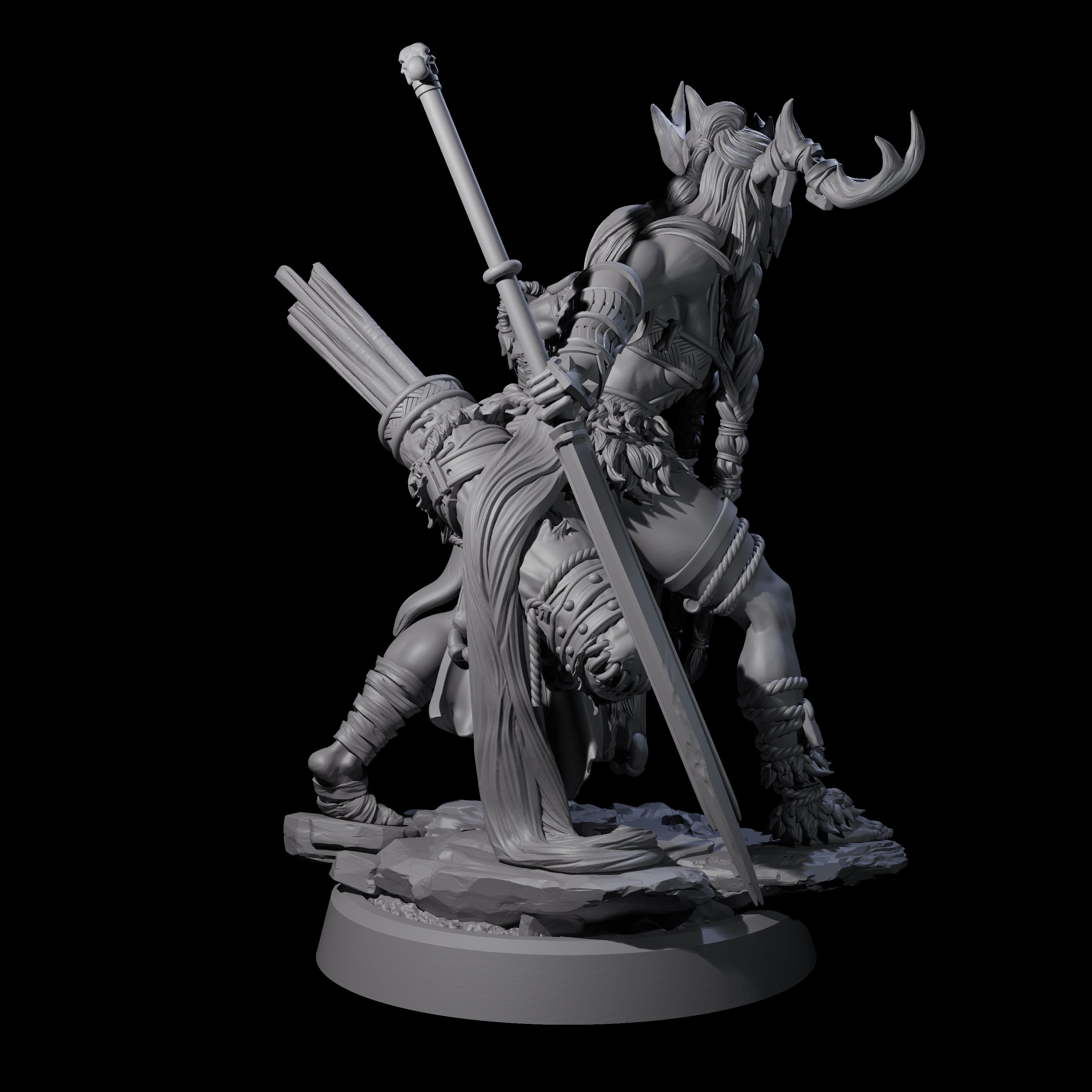 Men Slaying Hervor A Miniature for Dungeons and Dragons, Pathfinder or other TTRPGs
