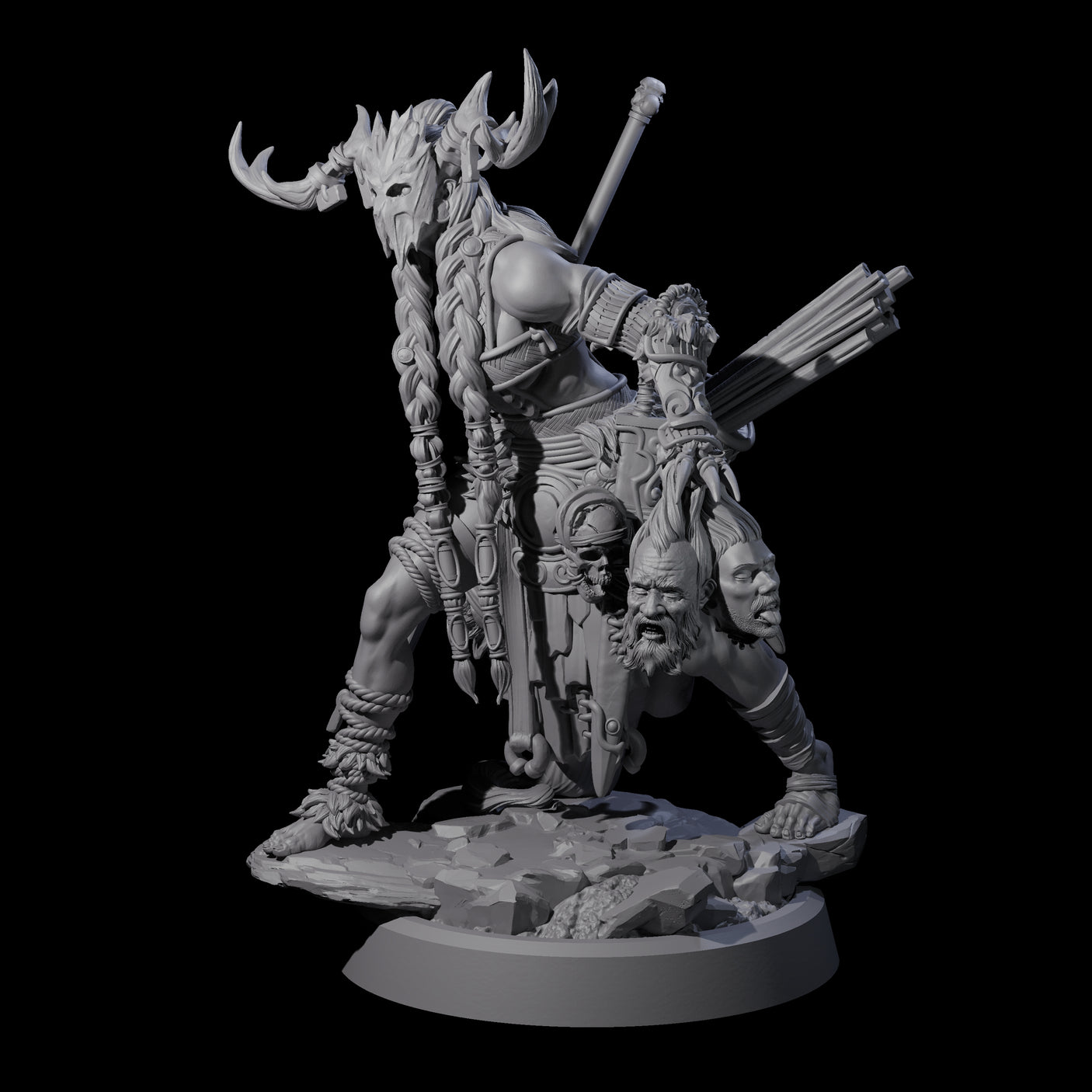 Men Slaying Hervor A Miniature for Dungeons and Dragons, Pathfinder or other TTRPGs