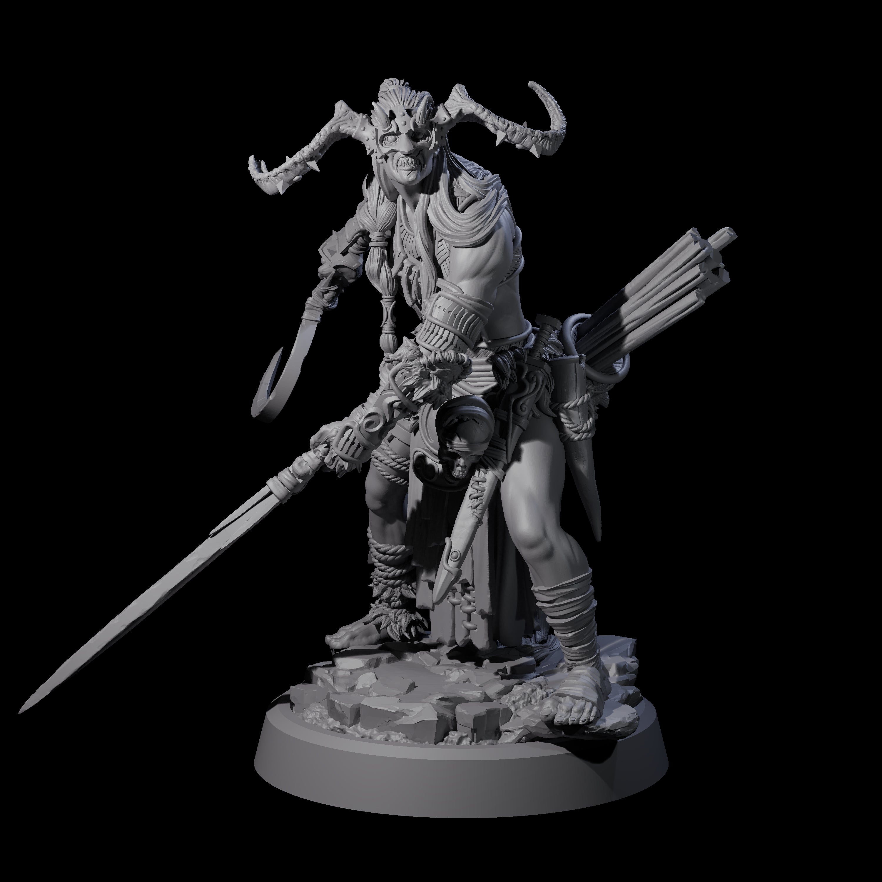 Men Slaying Hervor C Miniature for Dungeons and Dragons, Pathfinder or other TTRPGs