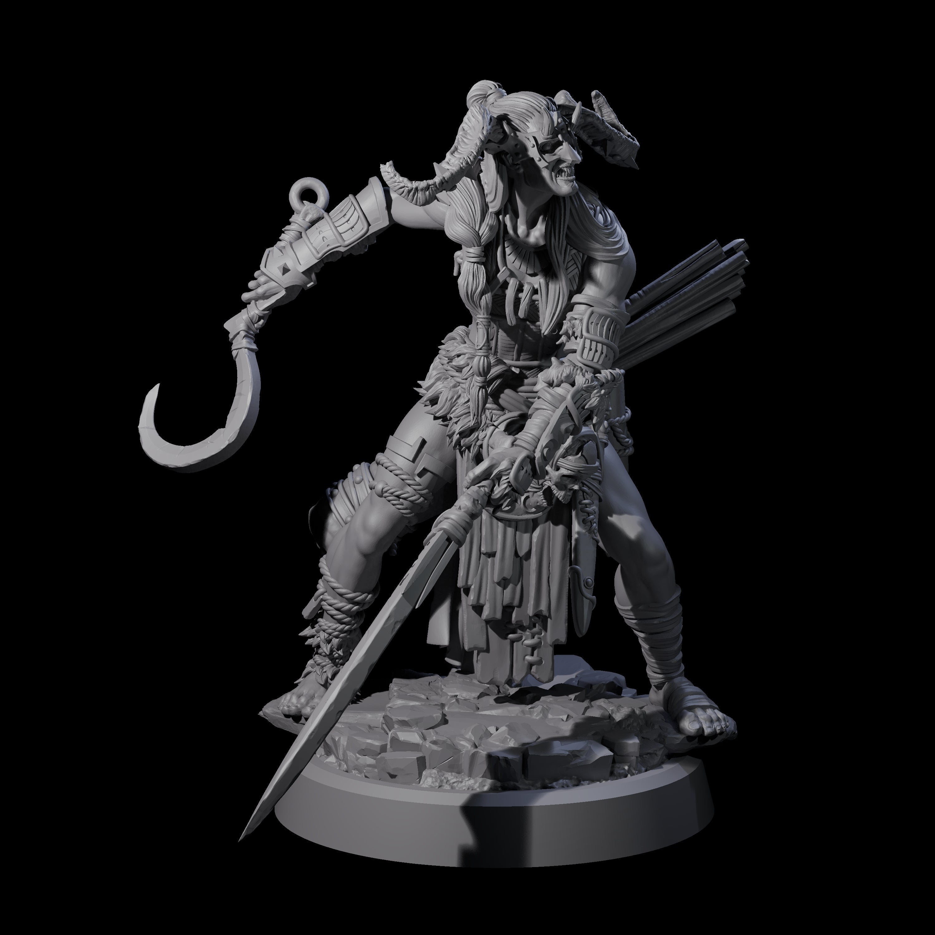 Men Slaying Hervor C Miniature for Dungeons and Dragons, Pathfinder or other TTRPGs