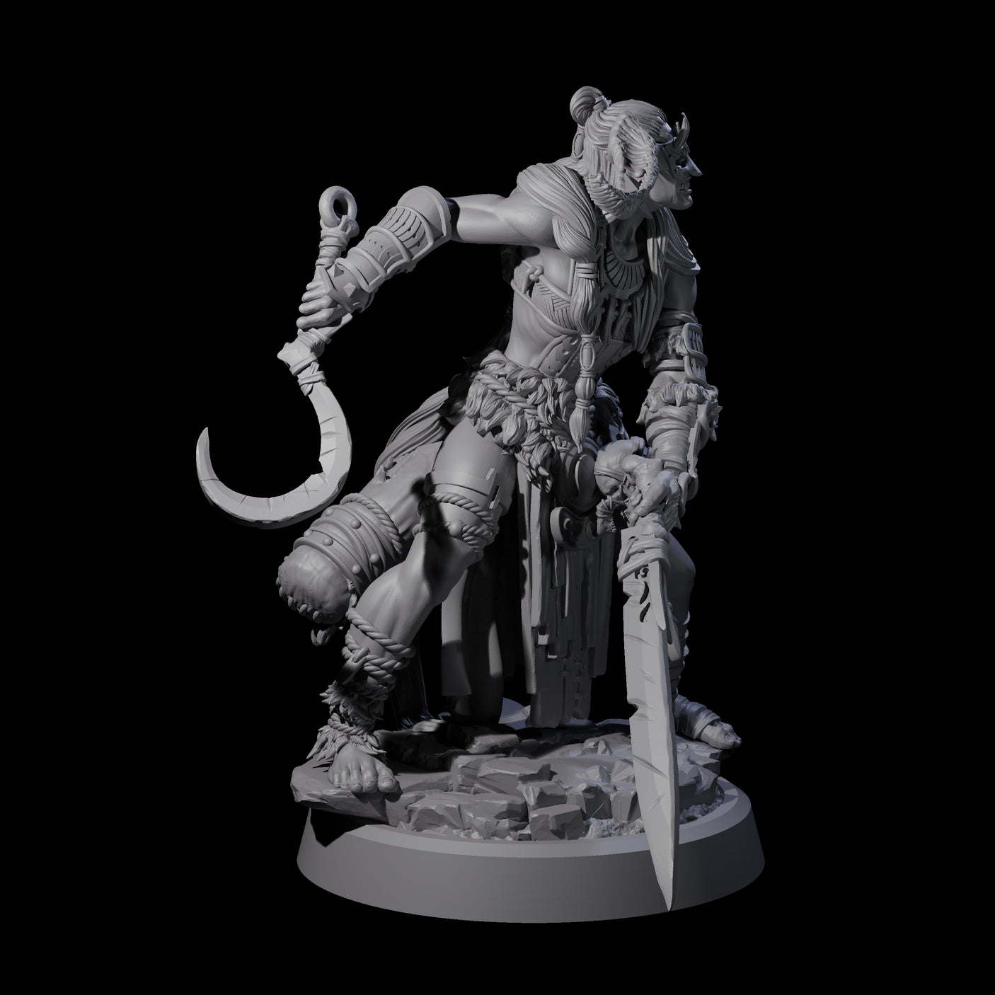 Men Slaying Hervor C Miniature for Dungeons and Dragons, Pathfinder or other TTRPGs