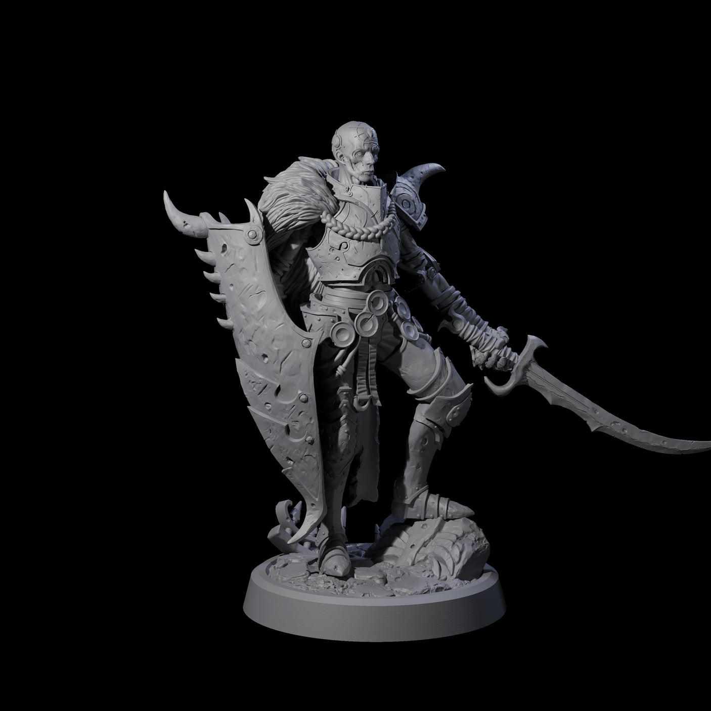 Menacing Death Knight Warrior Miniature for Dungeons and Dragons, Pathfinder or other TTRPGs