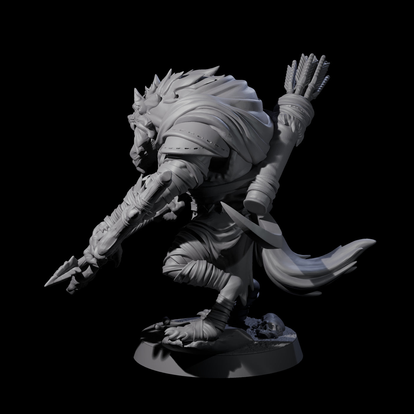 Menacing Gnoll Packmaster Miniature for Dungeons and Dragons, Pathfinder or other TTRPGs