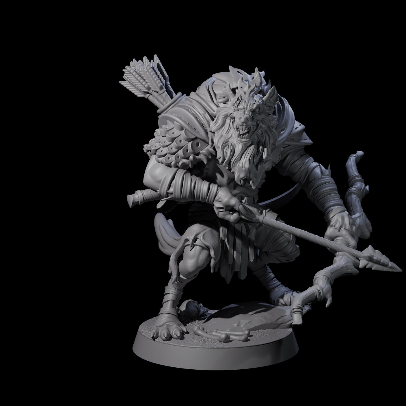 Menacing Gnoll Packmaster Miniature for Dungeons and Dragons, Pathfinder or other TTRPGs