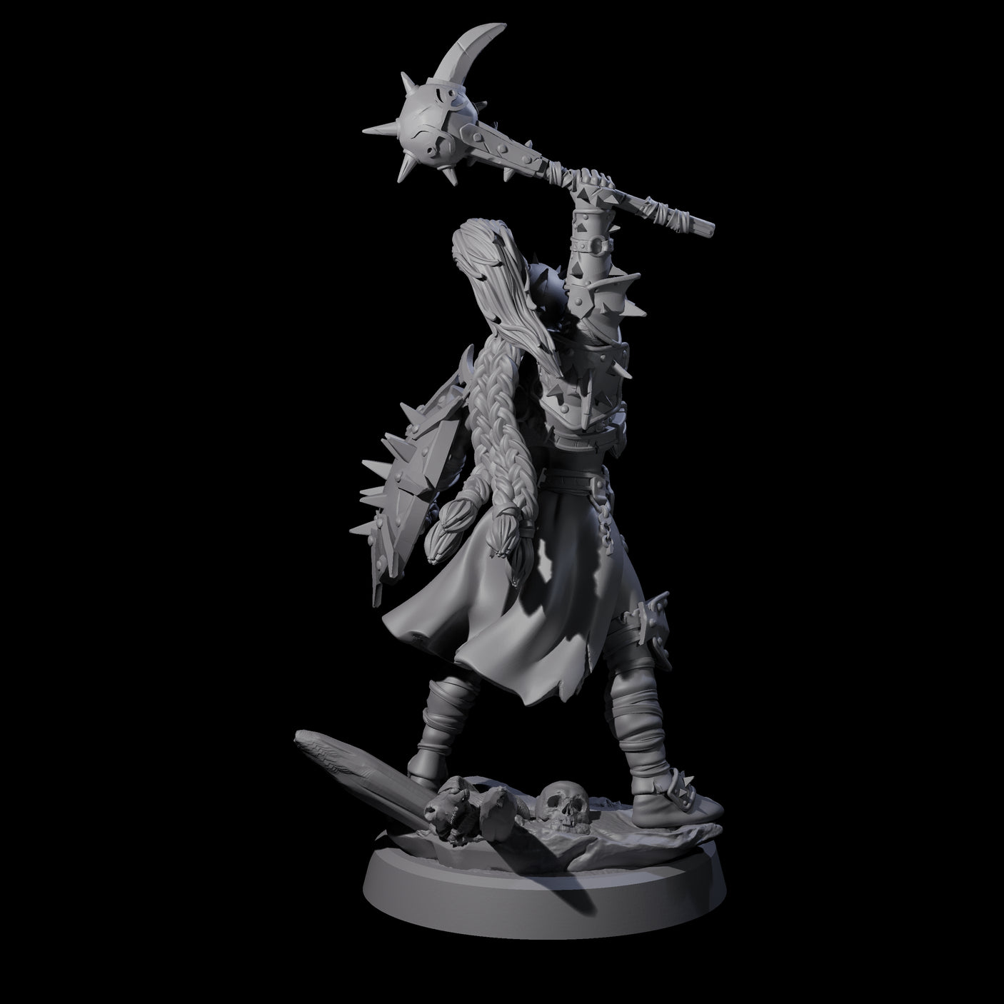 Menacing Shieldmaiden B Miniature for Dungeons and Dragons, Pathfinder or other TTRPGs
