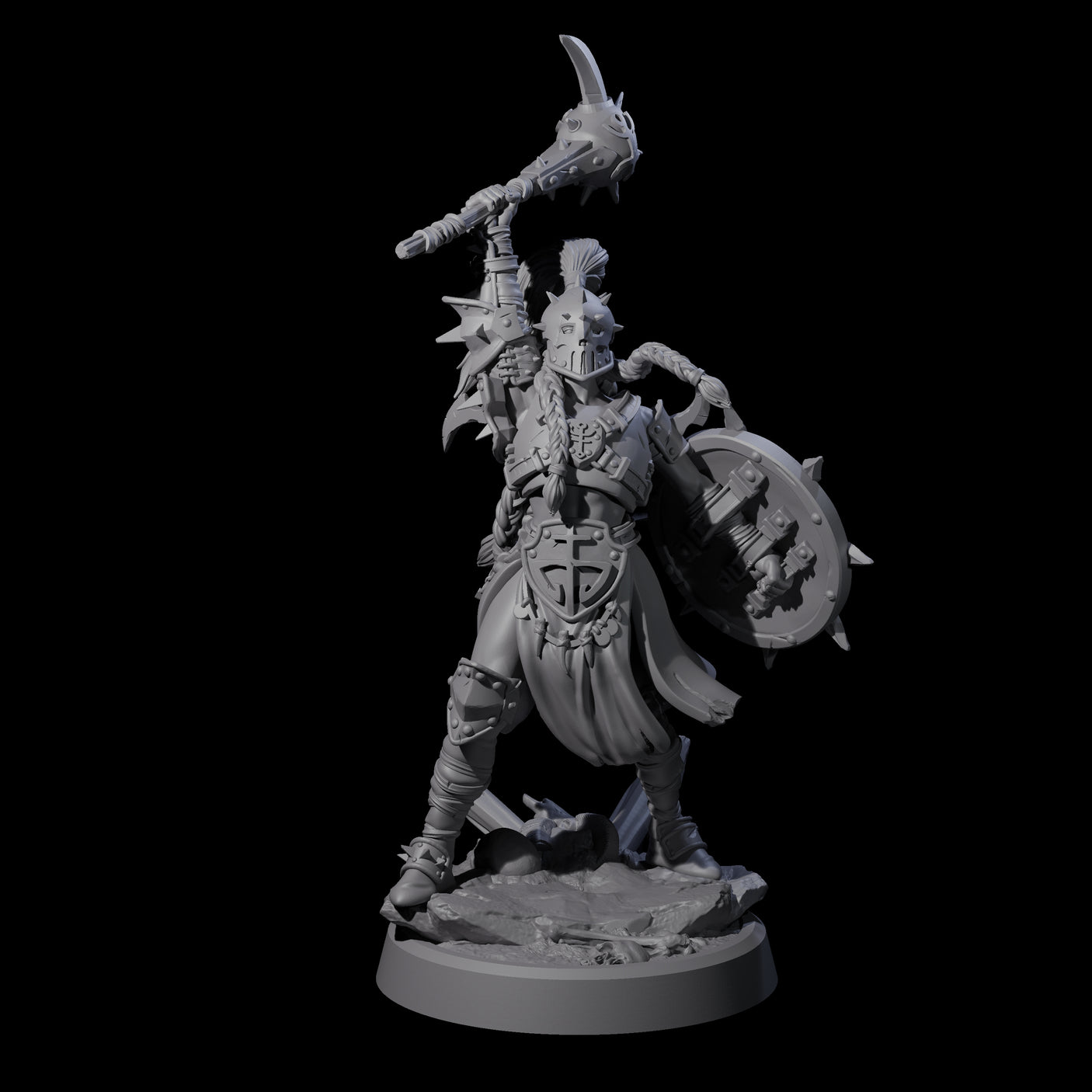Menacing Shieldmaiden B Miniature for Dungeons and Dragons, Pathfinder or other TTRPGs