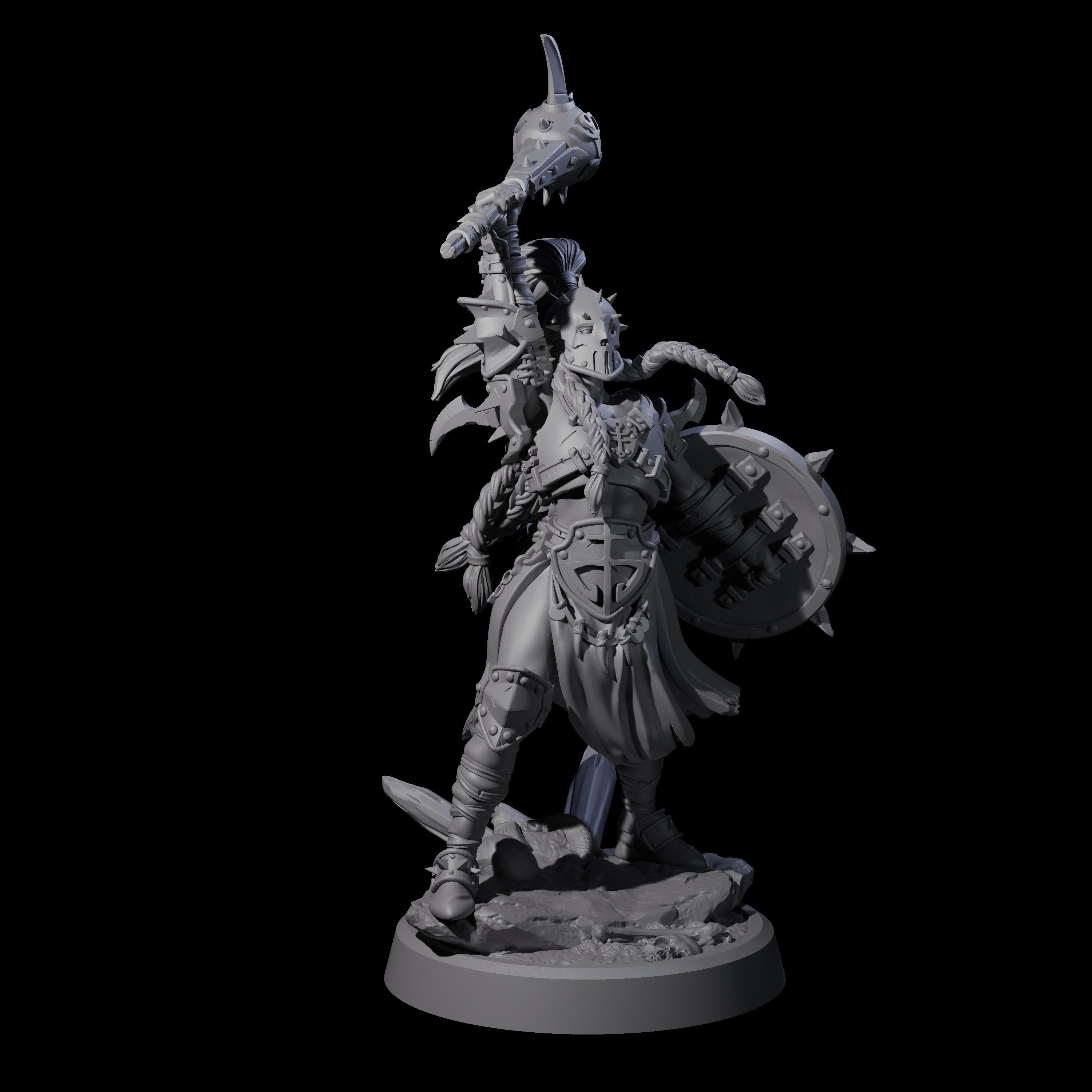 Menacing Shieldmaiden B Miniature for Dungeons and Dragons, Pathfinder or other TTRPGs