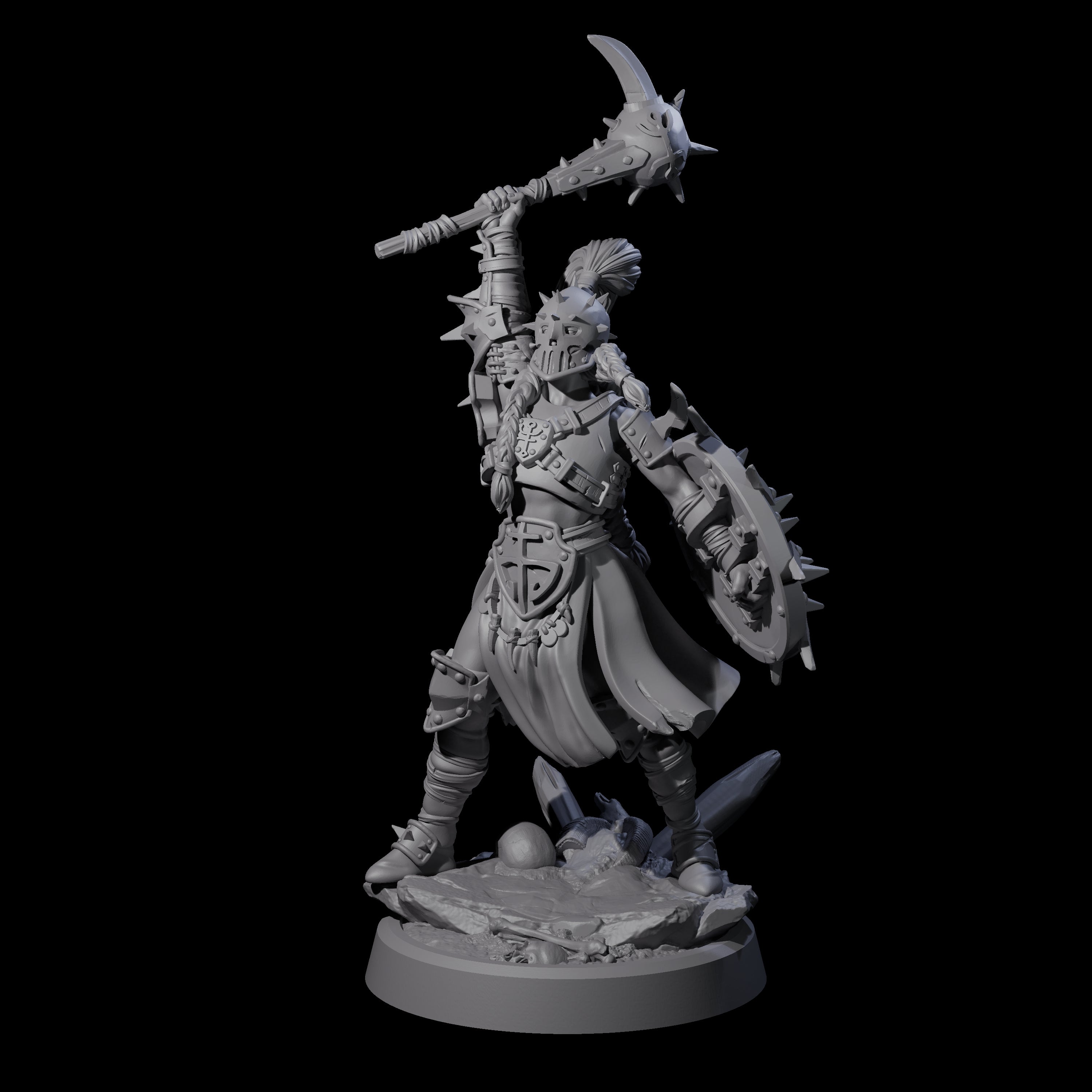 Menacing Shieldmaiden B Miniature for Dungeons and Dragons, Pathfinder or other TTRPGs
